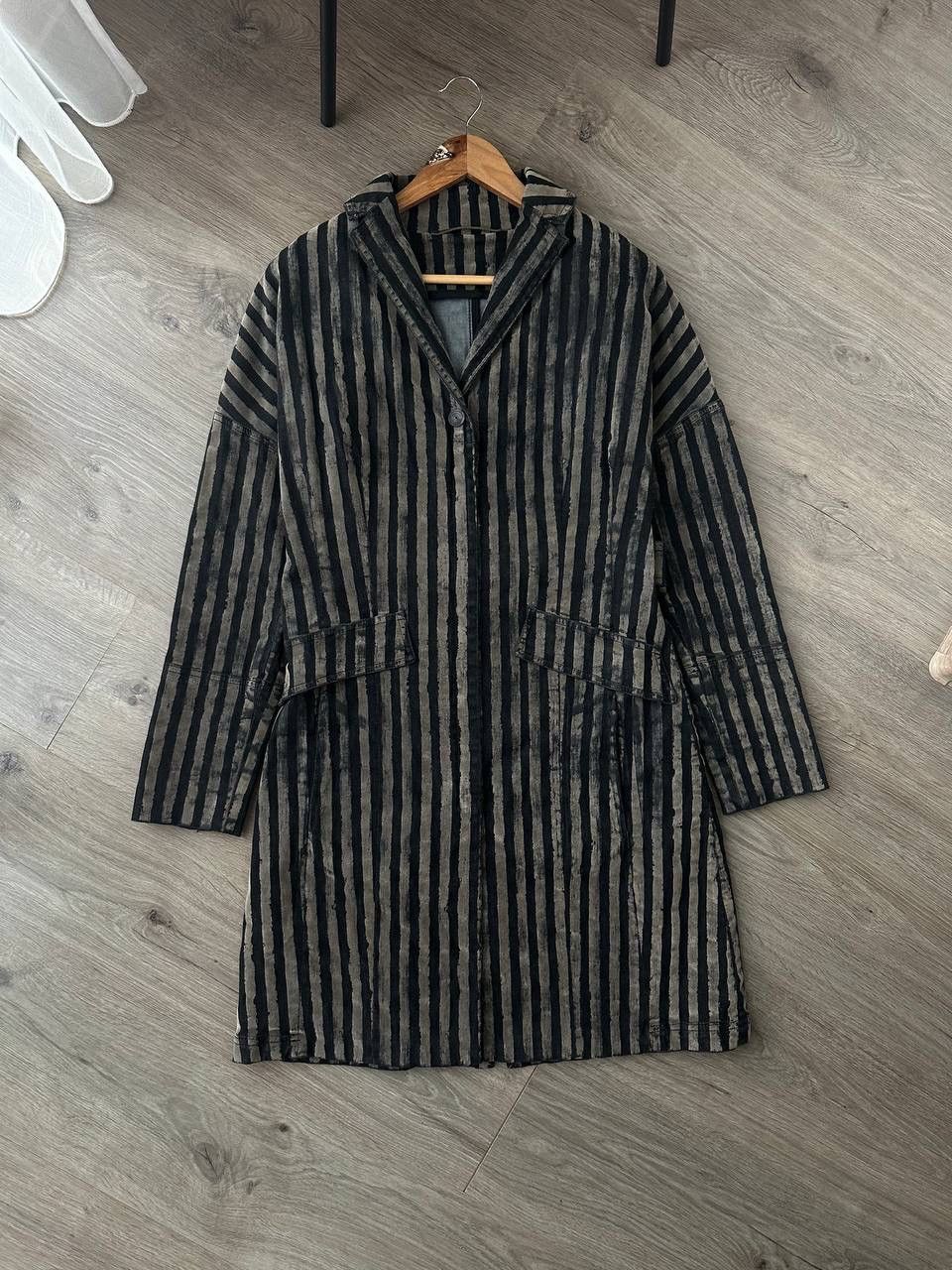 Annette Gortz × Japanese Brand × Vintage Vintage Japanese Avant Garde Striped Womesn Coat Jacket Size M / US 6-8 / IT 42-44 - 1 Thumbnail