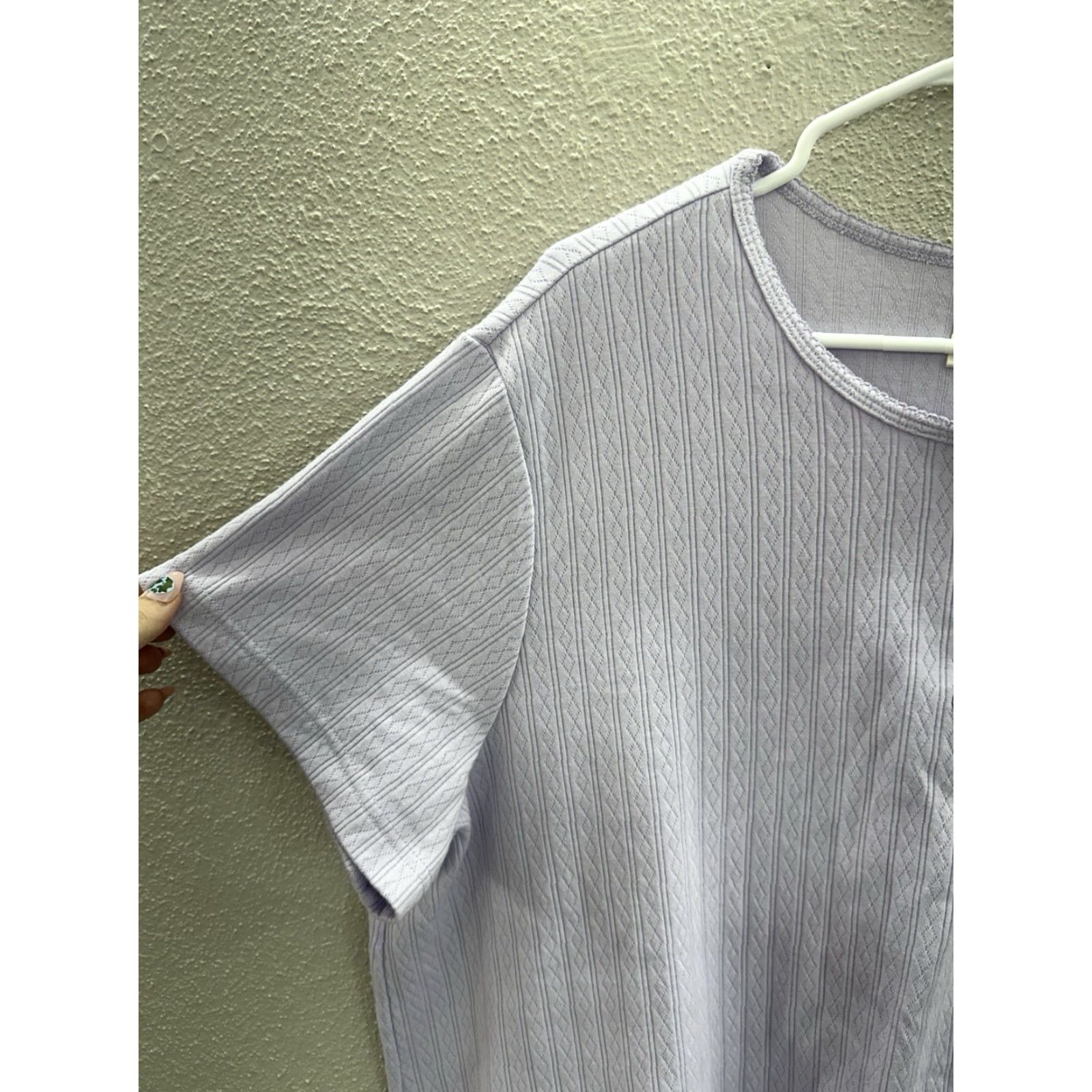 Blair VINTAGE Blair Womens Shirt Size 3XL Purple Henley Short Sleeve Size XXL / US 16-18 / IT 52-54 - 2 Thumbnail