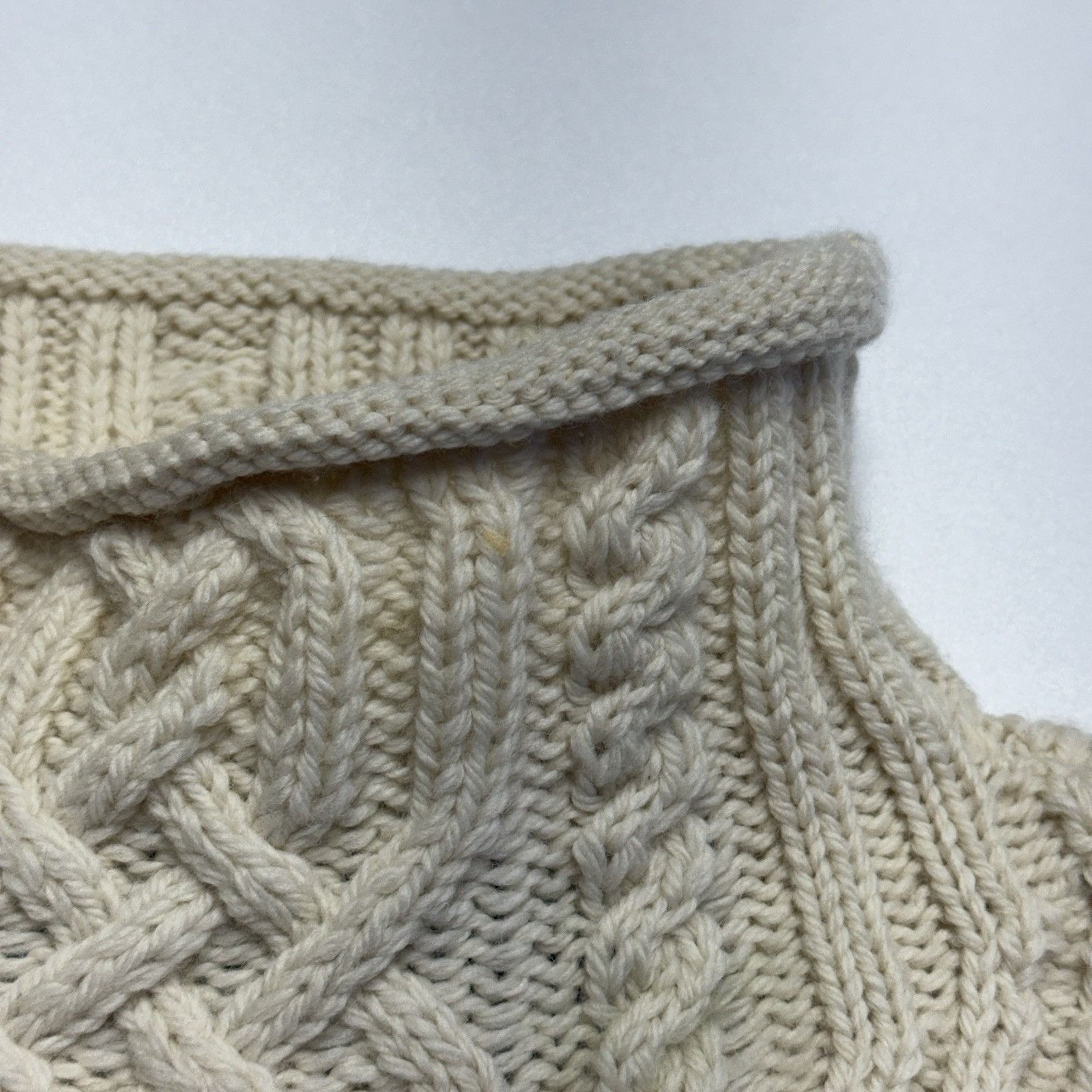 Aran Isles Knitwear Aran Crafts Ireland Wool Turtleneck Sweater Womens M Ivory Size M / US 6-8 / IT 42-44 - 4 Thumbnail