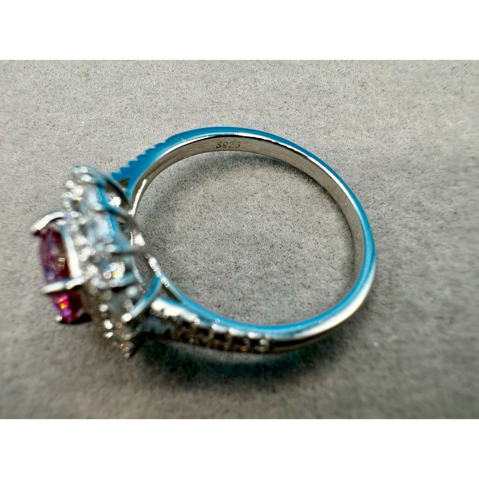 Jewelry New 2CT Pink & White Moissanite Ring in 925 Silver -Sz. 8.25 Size ONE SIZE - 4 Thumbnail