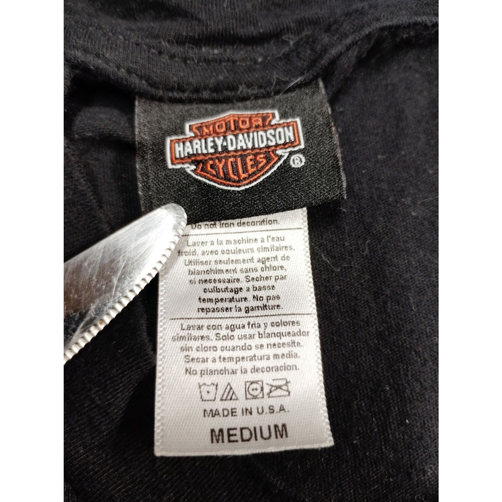 Harley Davidson Harley-Davidson Black V-Neck Cutout Tee with Purple Graphic Size S / US 4 / IT 40 - 4 Thumbnail