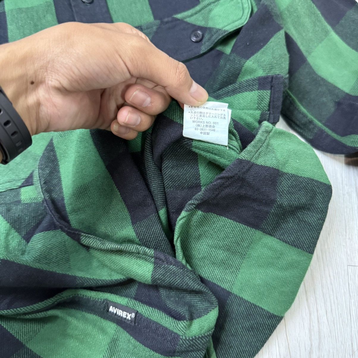 Avirex Avirex heavy flannel two pocket plaid green black button Size US M / EU 48-50 / 2 - 7 Thumbnail