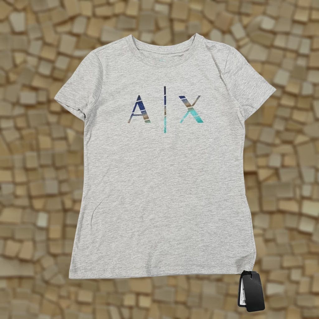 Armani Exchange Armani Exchange Womens T Shirt Grey XS Short Sleeves Logo Tee Size XS / US 0-2 / IT 36-38 - 1 Thumbnail
