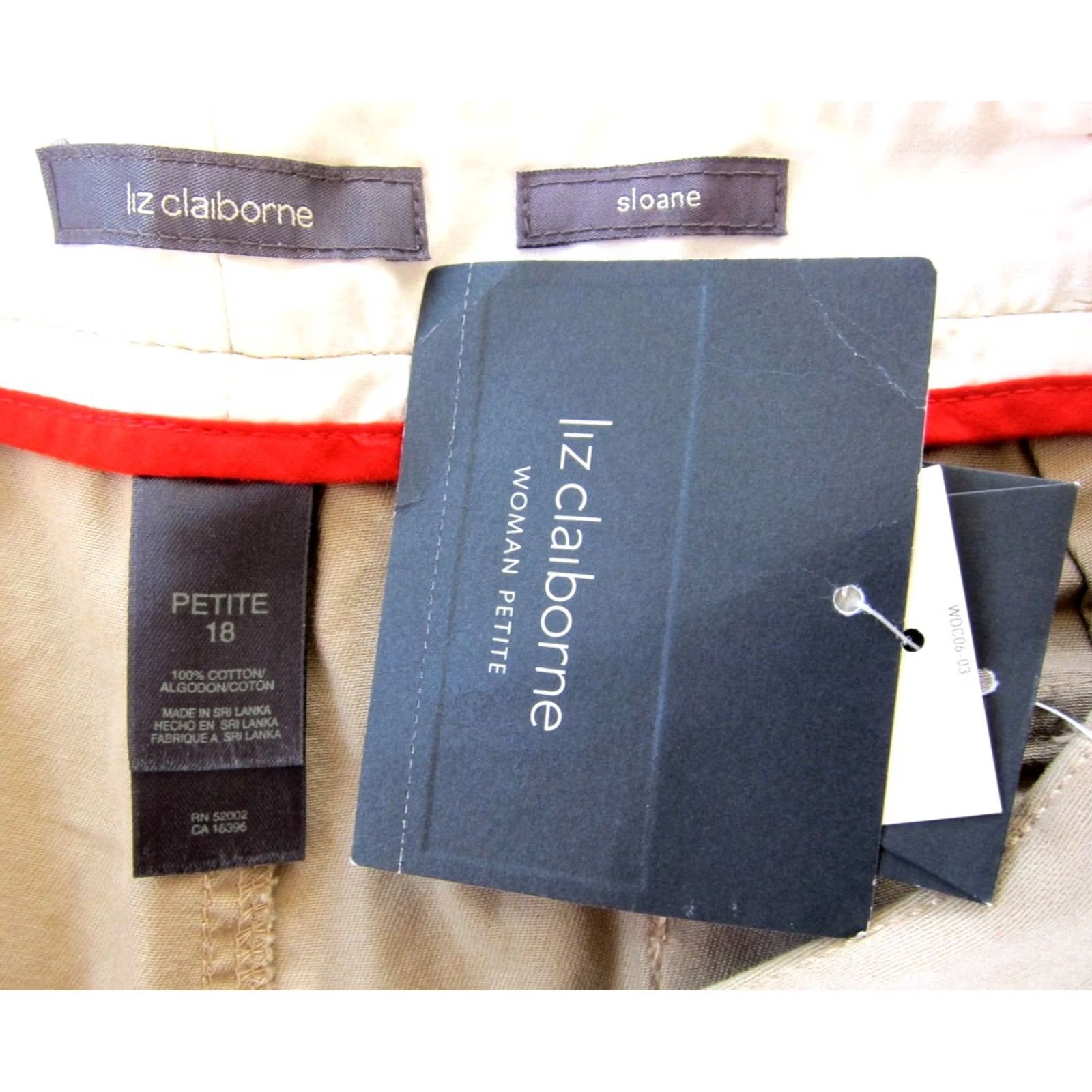Liz Claiborne Liz Claiborne Pants Women 18P Cropped Sloan Sits Lower In the Waist Chino Wide-Leg Cropped Sloan Pant Women 18P Brown Cotton Flat Front Pockets NWT Size 40" / US 18 - 3 Thumbnail