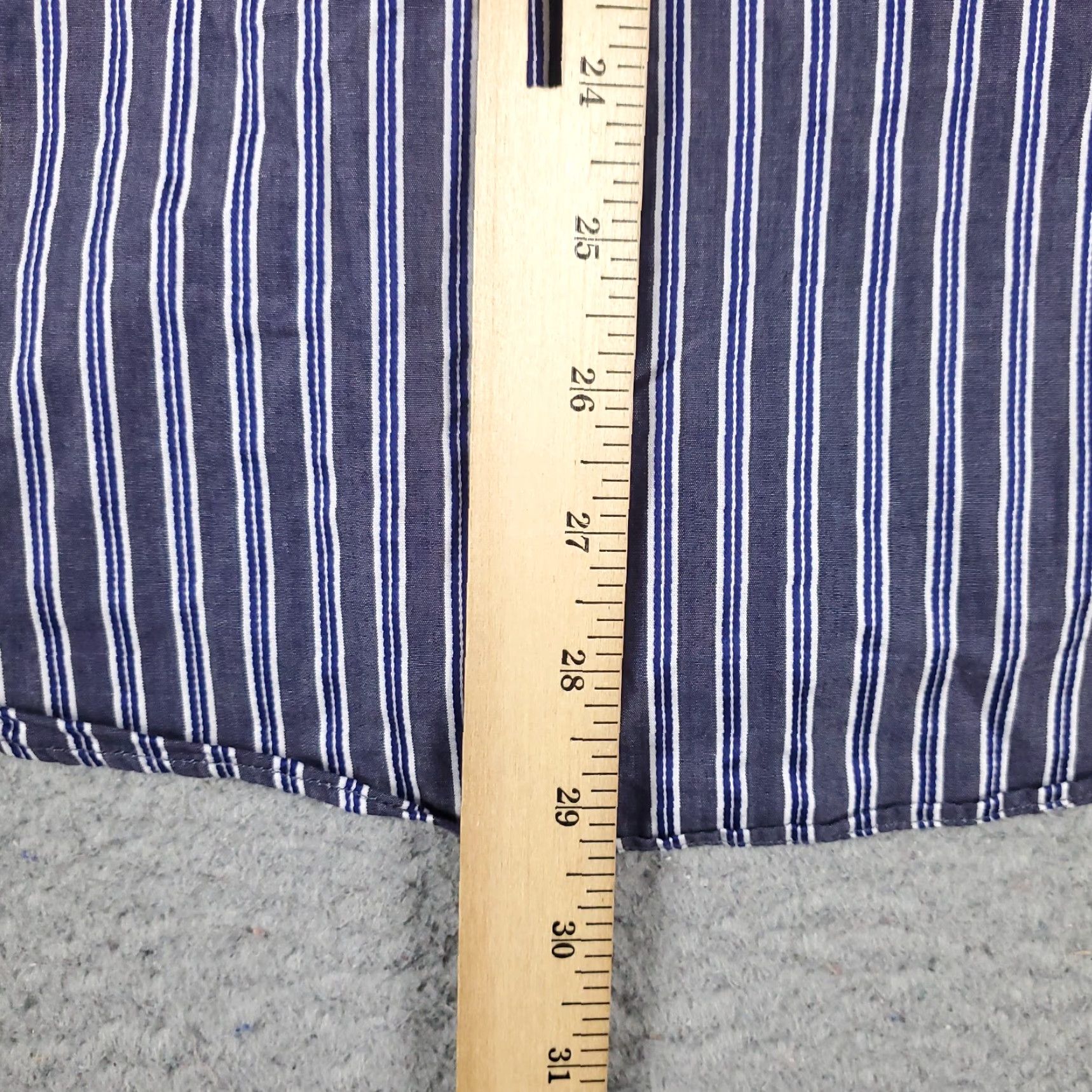 BUGATCHI Bugatchi Uomo Shirt Mens Medium Blue Striped Button Up Long Sleeve Size US M / EU 48-50 / 2 - 4 Thumbnail