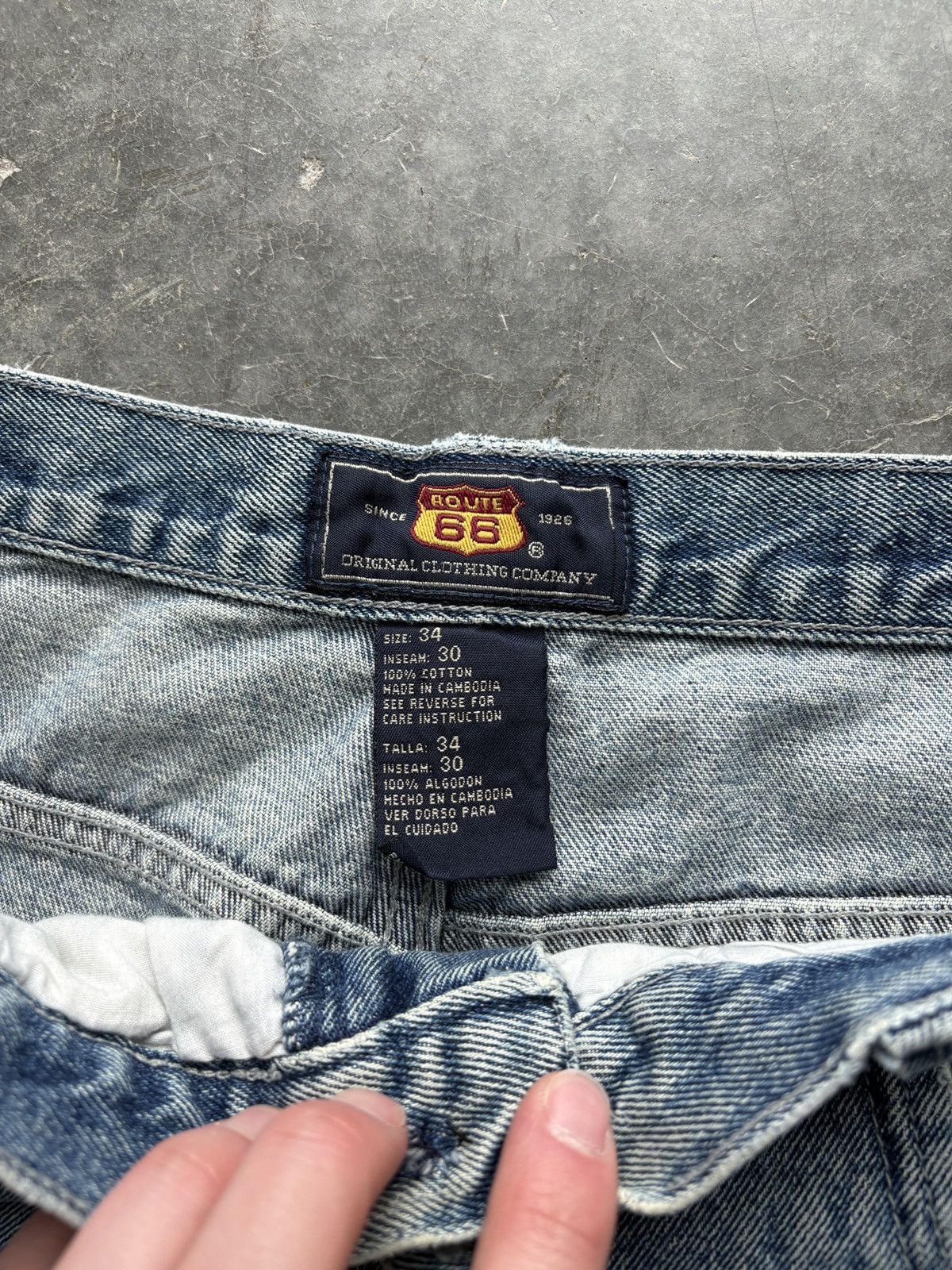 Vintage Vintage Y2K Route 66 Baggy Cargo Jeans 34x30 Size US 34 / EU 50 - 6 Thumbnail