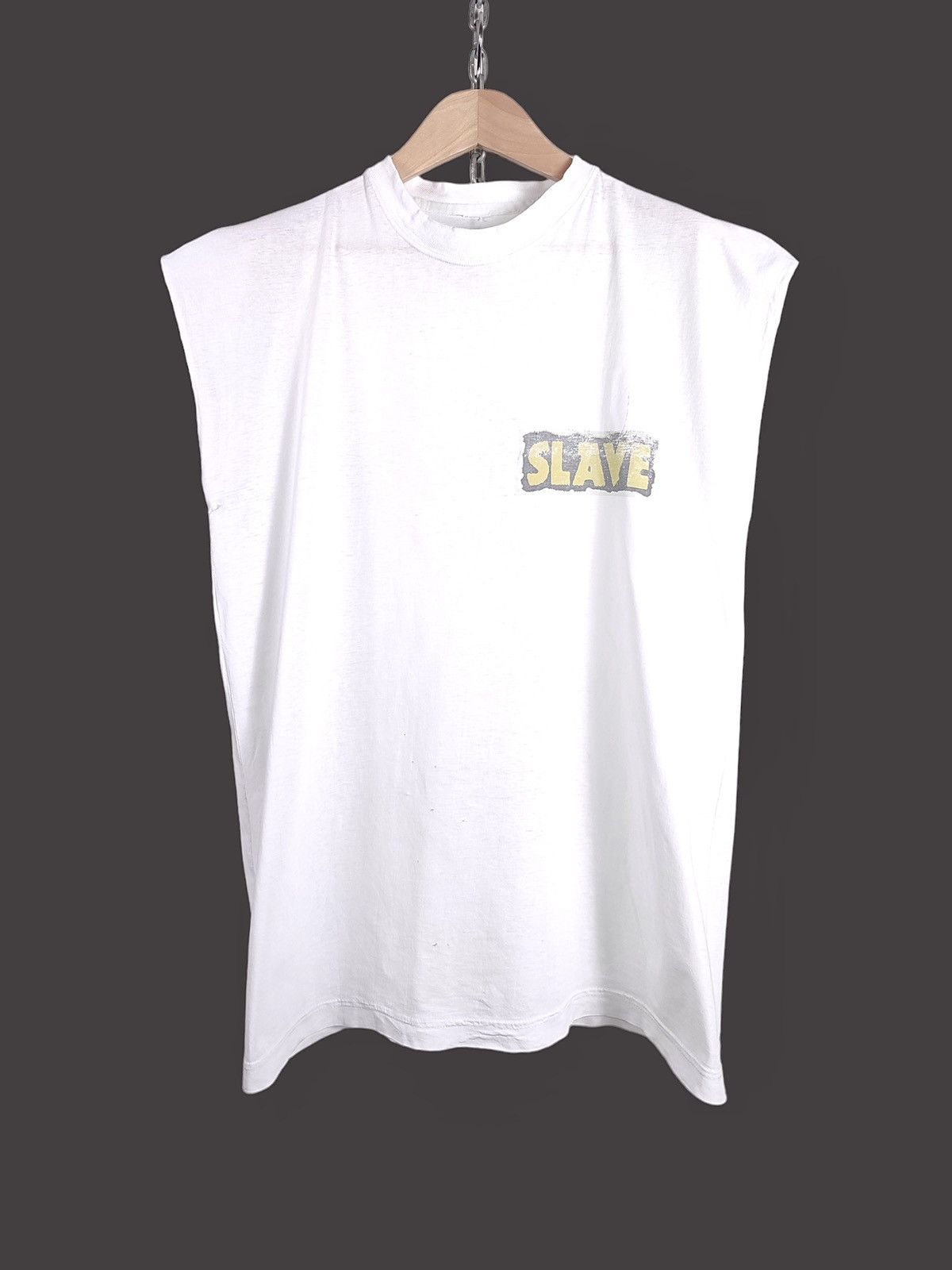 Band Tees 90s Vintage Slave Rock Band Distressed Sleeveless T-Shirt Size US L / EU 52-54 / 3 - 5 Thumbnail