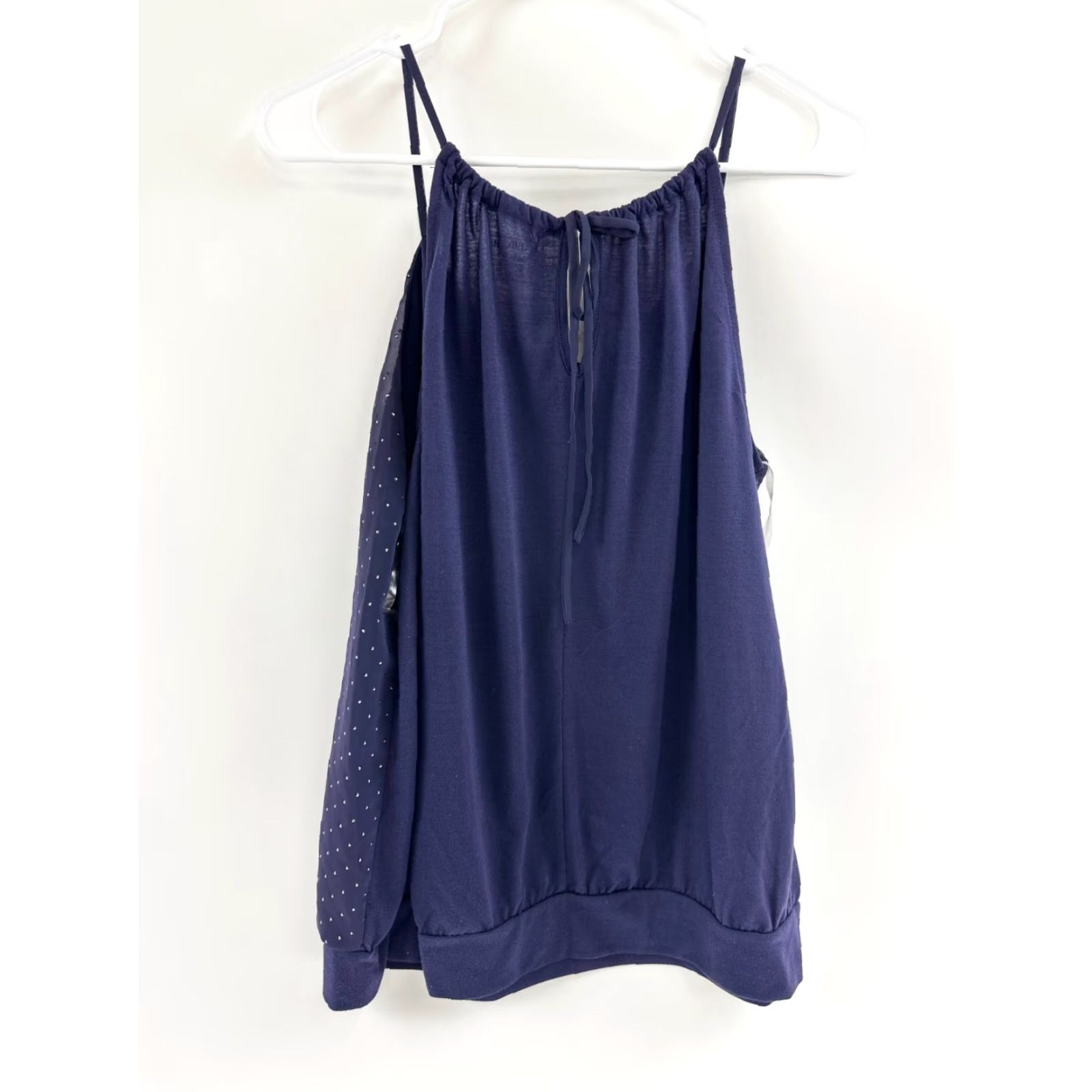 Vintage Lane Bryant Top Womens 14/16 Navy Studded Camisole Spaghetti Strap Scoop Neck Tank Sleeveless Size XL / US 12-14 / IT 48-50 - 2 Thumbnail