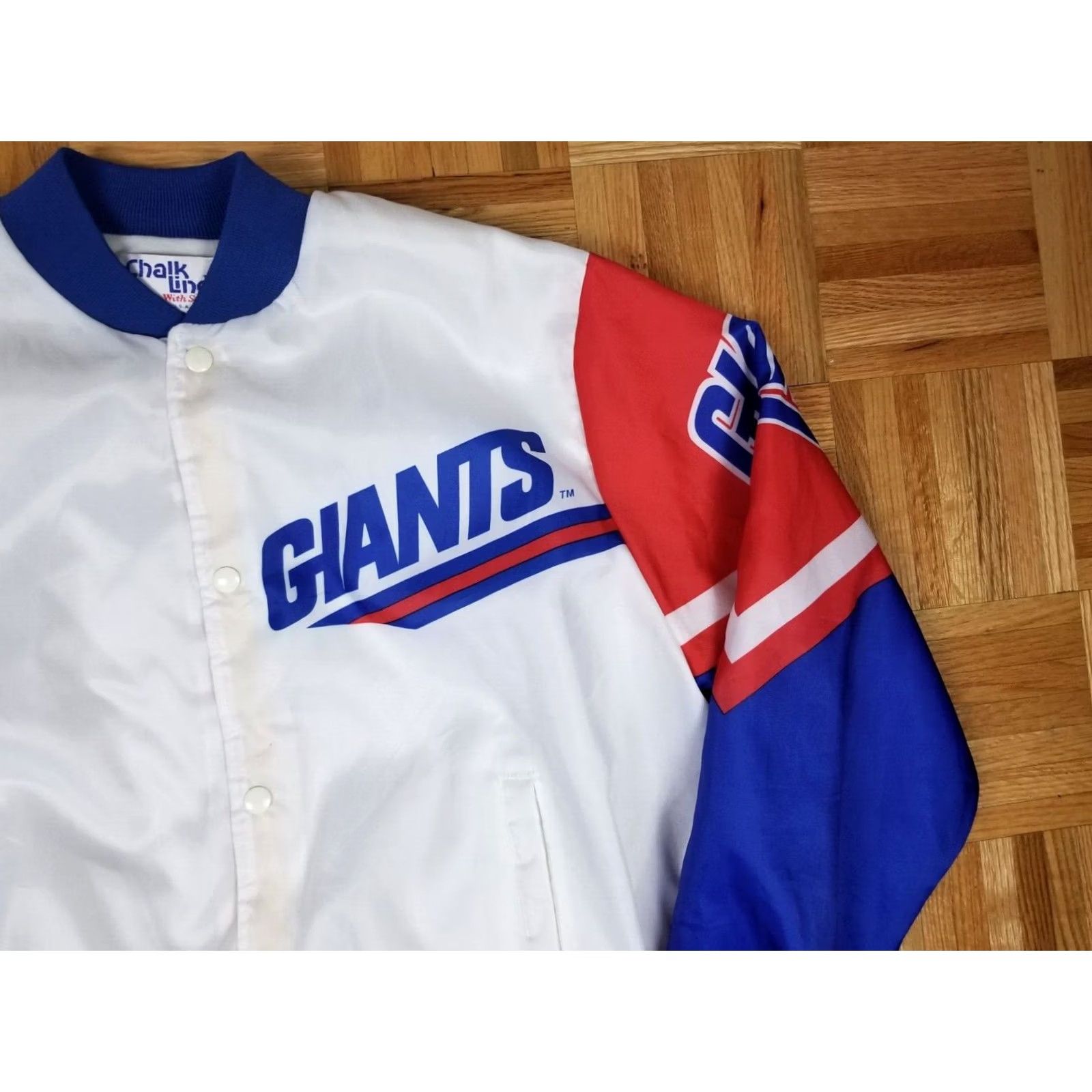 Chalk Line VINTAGE CHALKLINE NEW YORK GIANTS NFL ALL OVER PRINT JACKET SZ LARGE BMX? Size US L / EU 52-54 / 3 - 3 Thumbnail