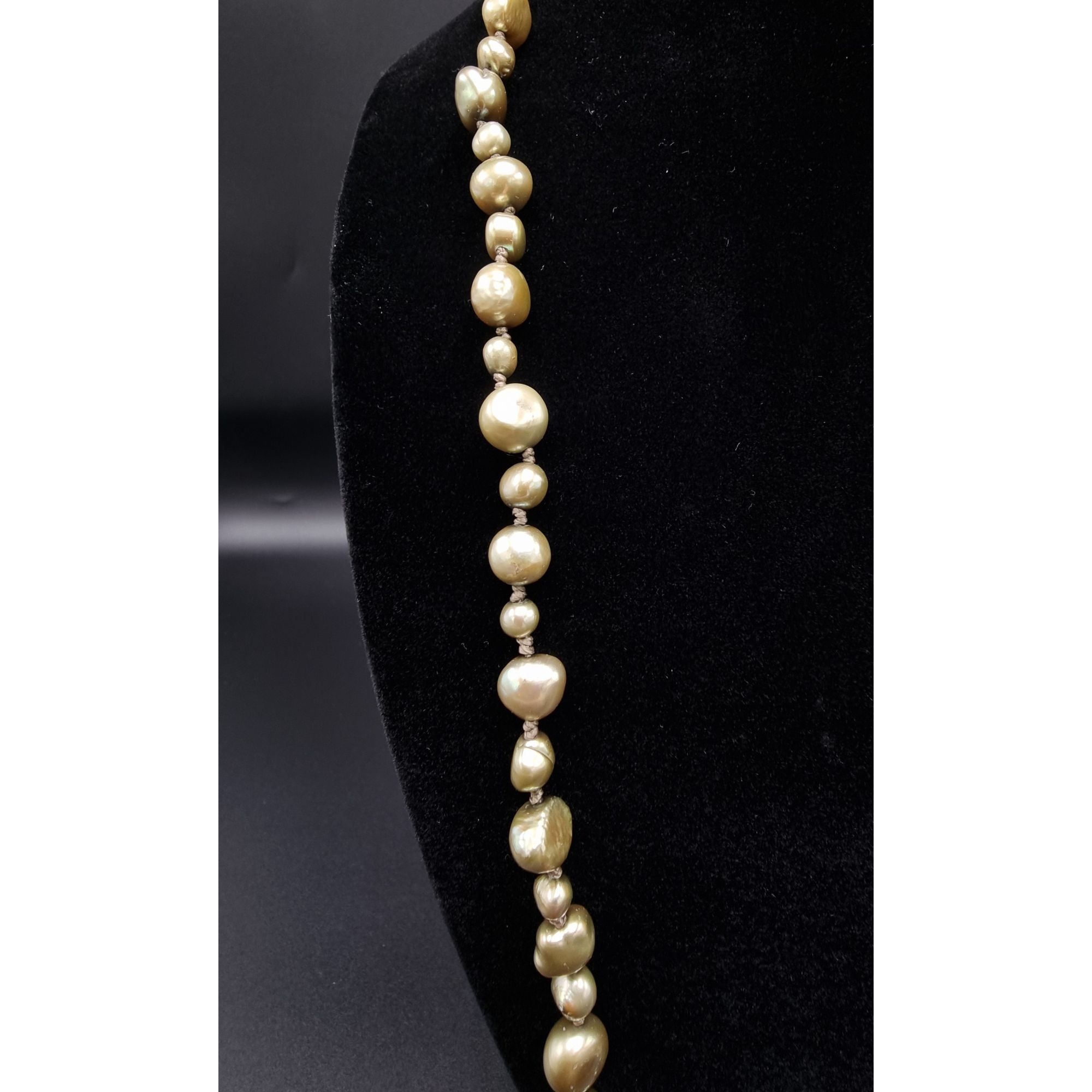 Vintage CGI Freshwater Pearl Long Necklace Gold Tone Elegant Jewelry Size ONE SIZE - 6 Thumbnail