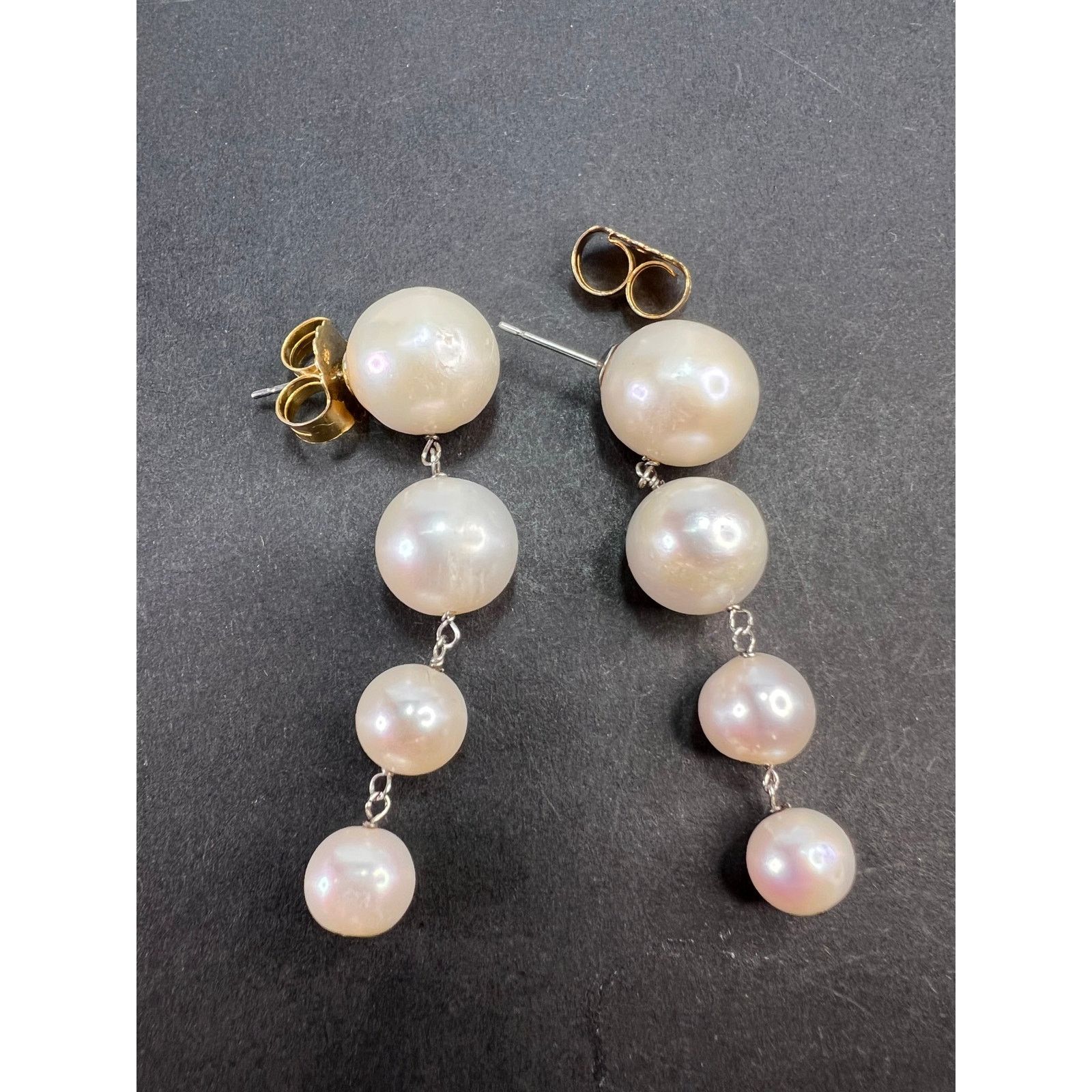 Other Graduated dangling pearl earrings in sterling silver Size ONE SIZE - 5 Thumbnail