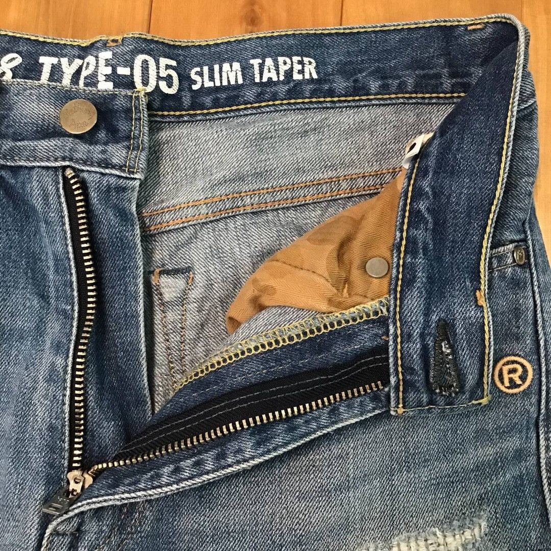 Bape BAPE STA DAMAGED TYPE5 Slim Taper Denim Pants APE ★size S Size US 30 / EU 46 - 7 Thumbnail