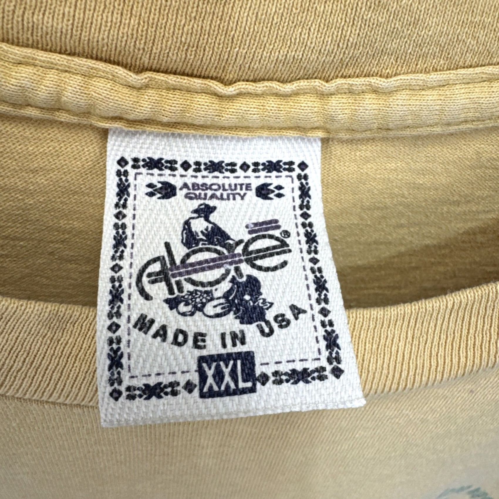Vintage VINTAGE Alore T-Shirt Men 2XL Yellow Short Sleeve Crew Neck 90s Hippie Nature Logo Earth Foundation Fashion Shirt Size US XXL / EU 58 / 5 - 3 Thumbnail