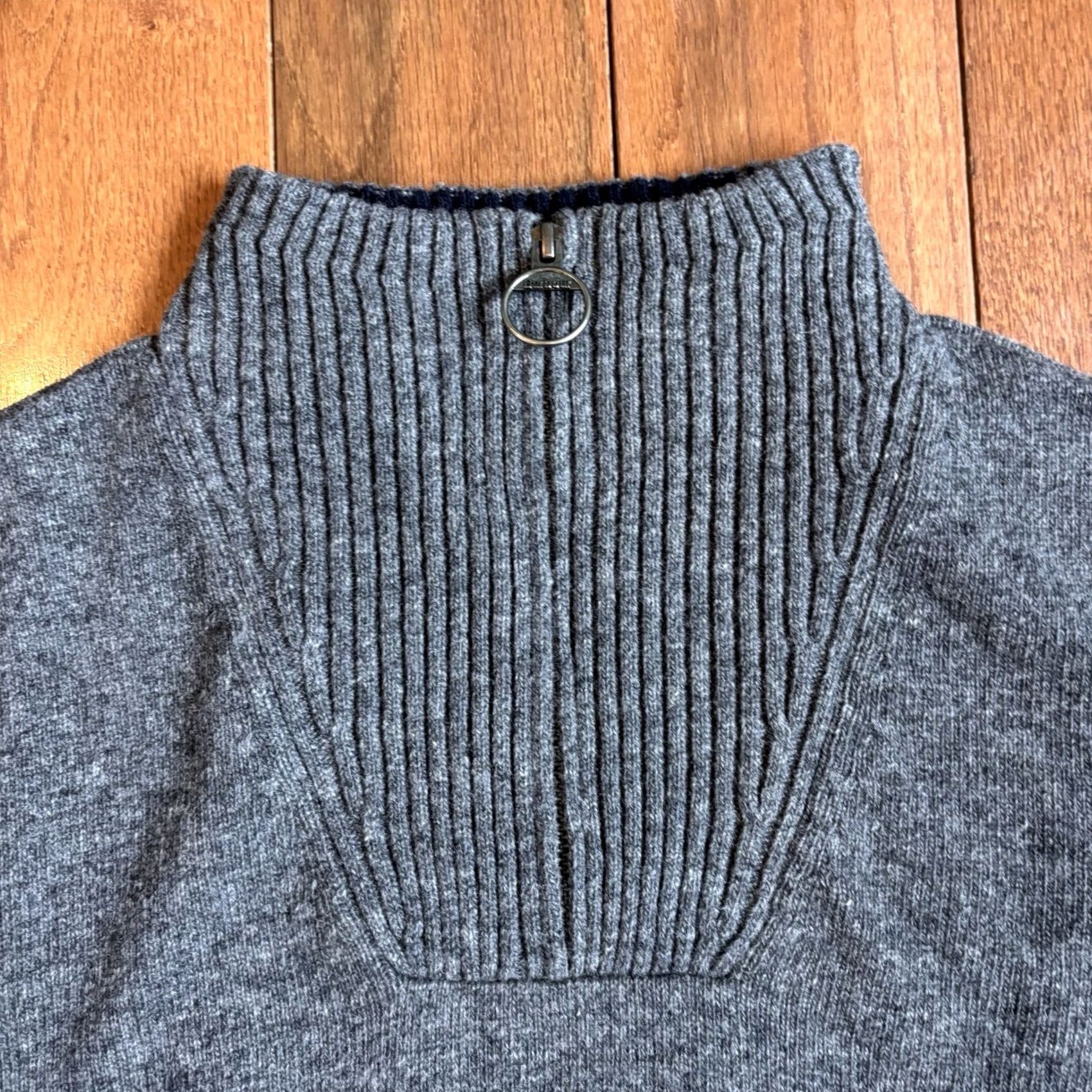 Barbour Barbour Nelson Essential 1/2 Zip Sweater Storm Grey 100% Wool sz L Mens Size US L / EU 52-54 / 3 - 4 Thumbnail