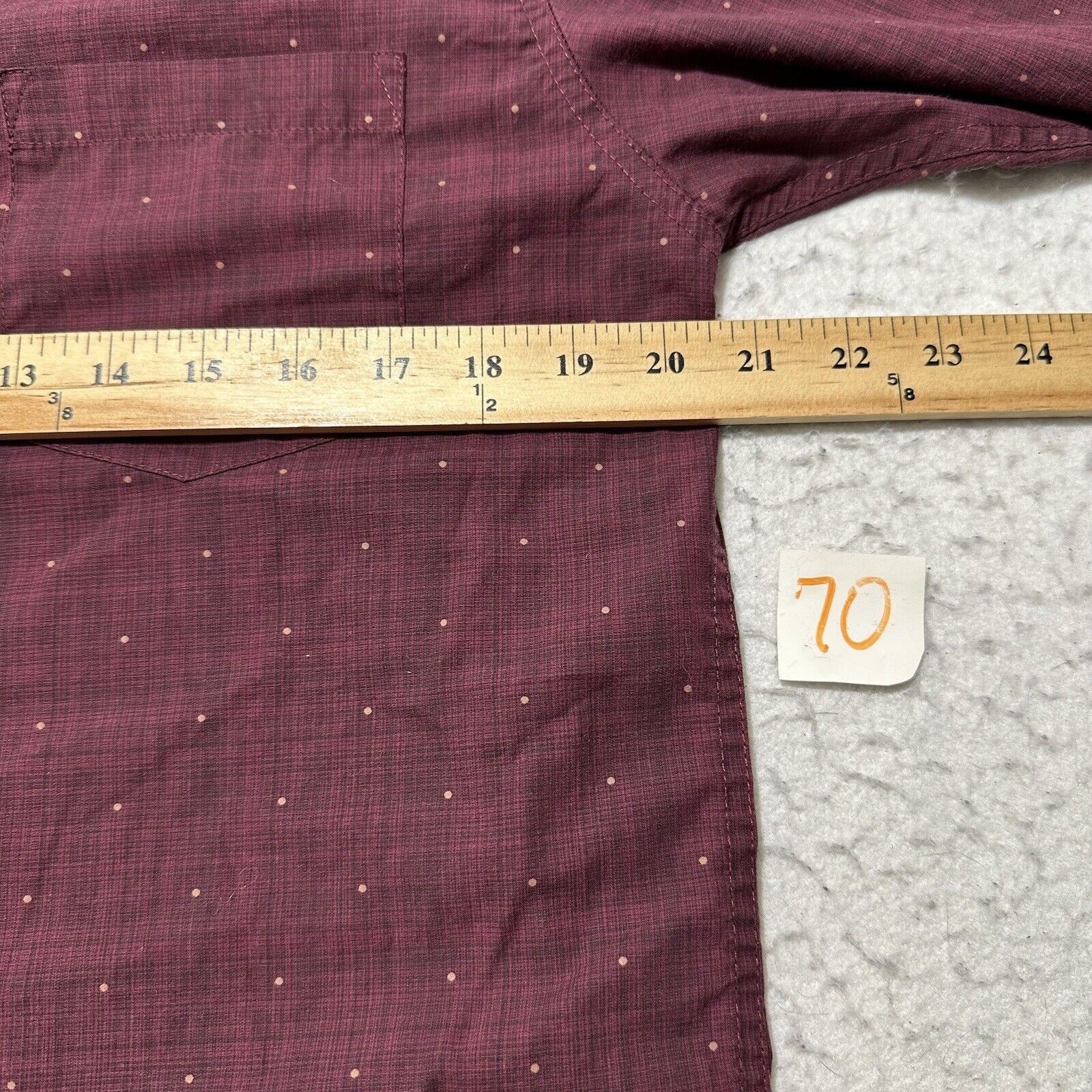 Haggar Haggar Medium Button Down Dress Shirt Burgundy Polka Dot Size US M / EU 48-50 / 2 - 7 Thumbnail