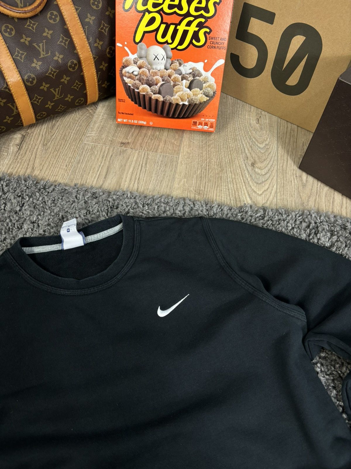 Nike × Vintage Vintage Nike Sweatshirt Navy Swoosh Logo Minimalistic Hoodie Size US M / EU 48-50 / 2 - 4 Thumbnail