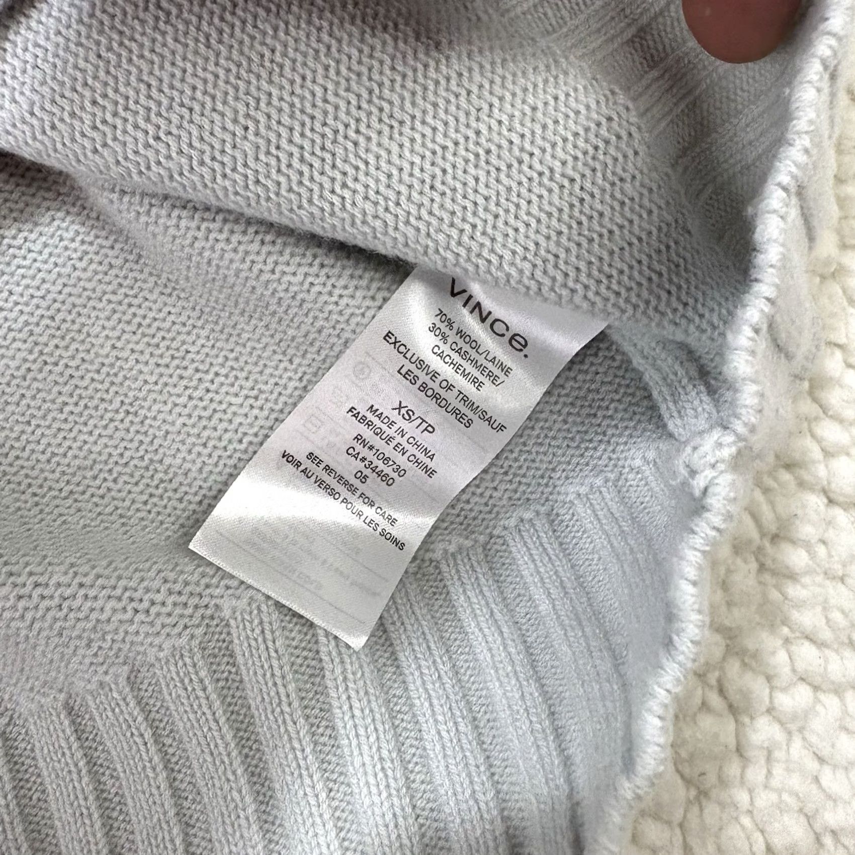 Vince Vince Womens XS Sweater Pullover Boat Neck Long Sleeve Cashmere Wool Light Blue Seafoam Size XS / US 0-2 / IT 36-38 - 4 Thumbnail