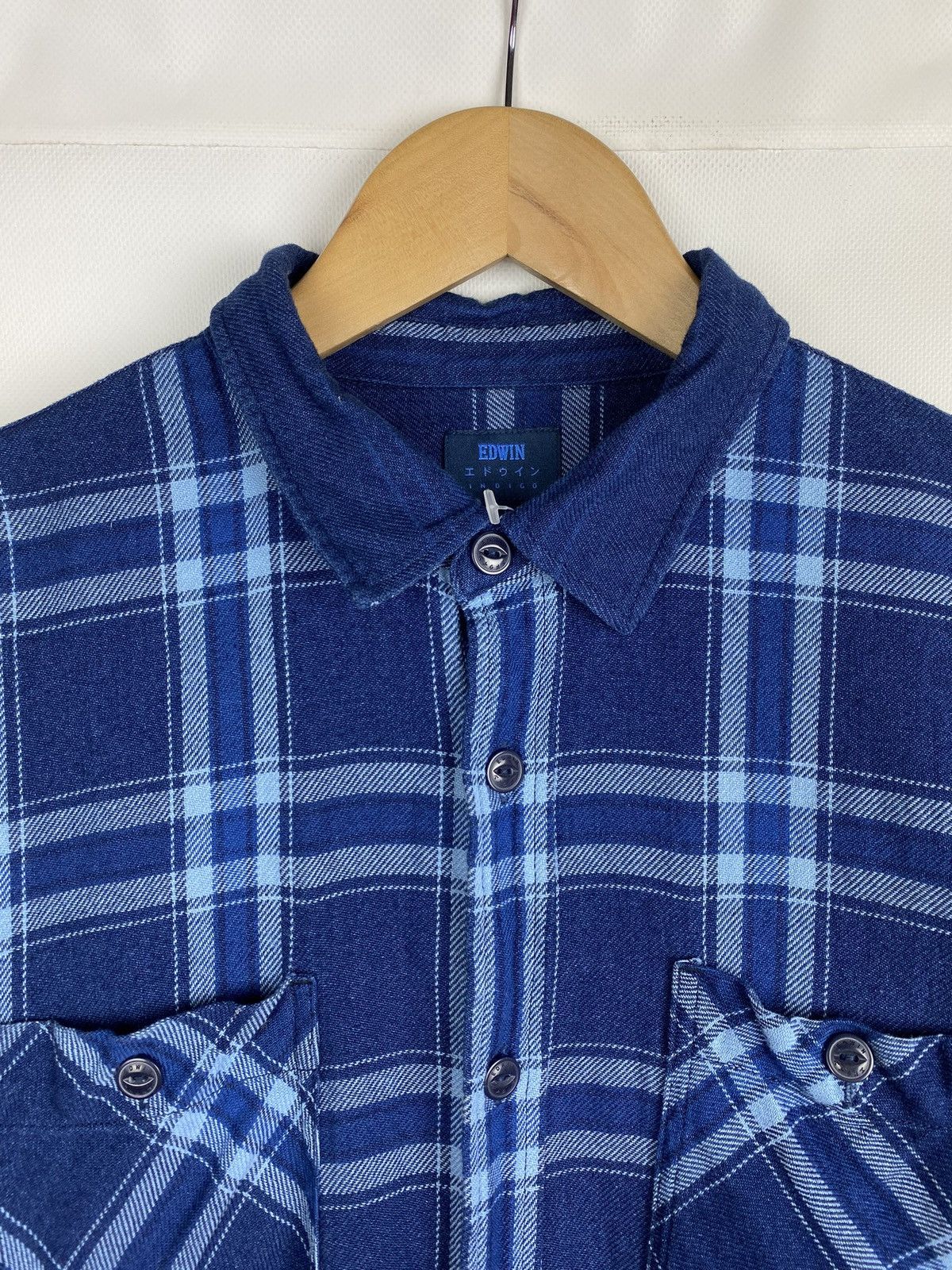 Edwin Edwin Indigo men’s long sleeve checked merge shirt size M Size US M / EU 48-50 / 2 - 4 Thumbnail