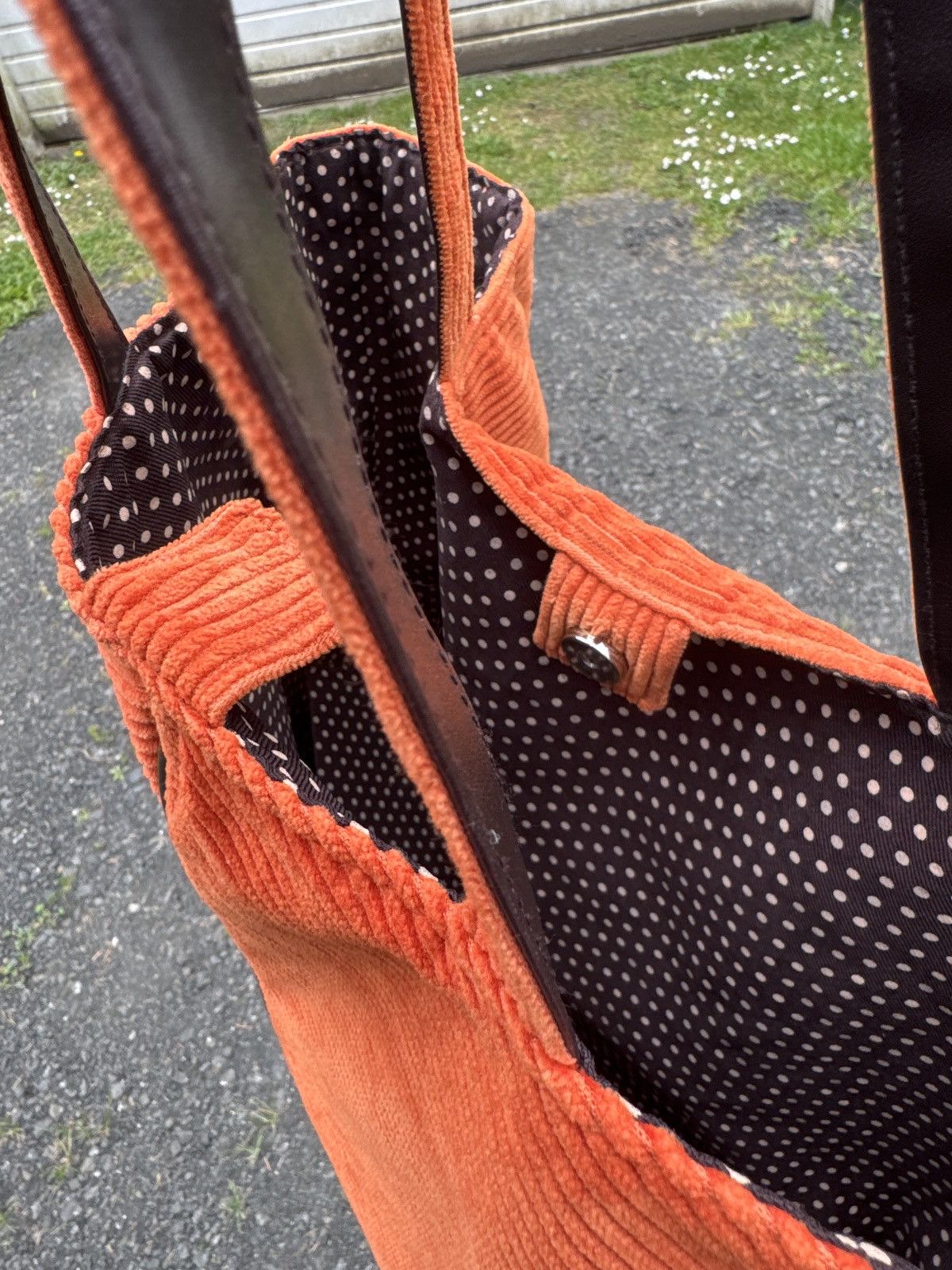 Other Orange corduroy tote bag Size ONE SIZE - 6 Thumbnail