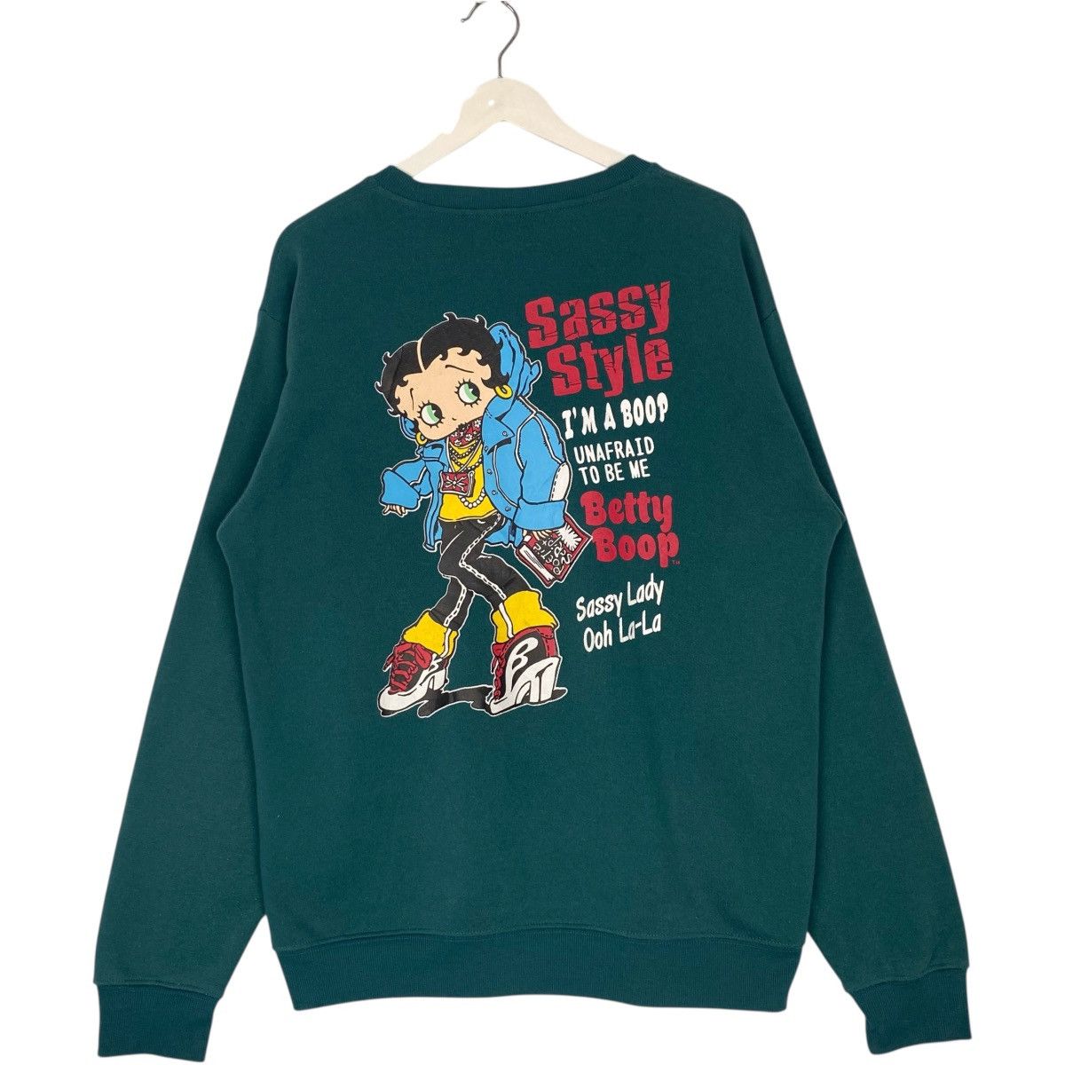 Vintage Vintage Betty Boop Sweatshirt Crewneck Green Back Hit Size L Size L / US 10 / IT 46 - 1 Thumbnail