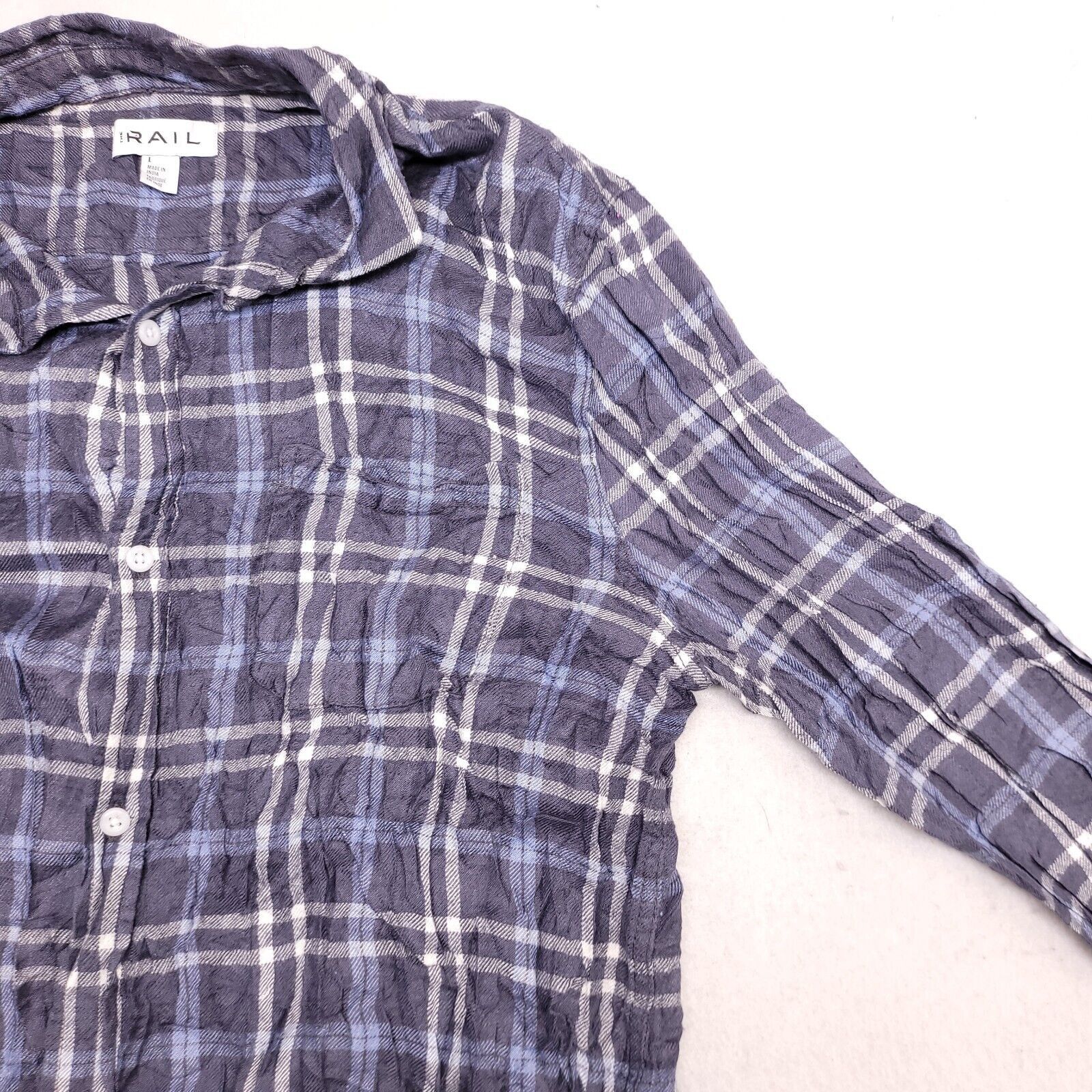 The Rail The Rail Tartan Flannel Shirt Mens Size Large L Blue White Size US L / EU 52-54 / 3 - 5 Thumbnail