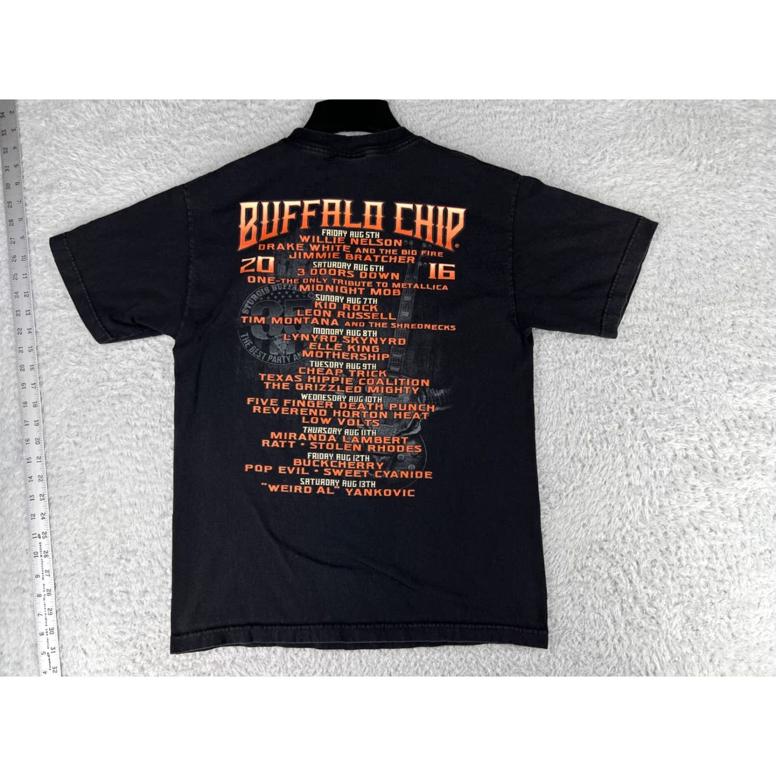 Vintage VINTAGE Hot Leathers Women's T-Shirt Casual Crew Neck Short Sleeve Cotton Black 2016 Black Hills Rally Buffalo Chip Music Motorcycle Women Size L / US 10 / IT 46 - 2 Thumbnail