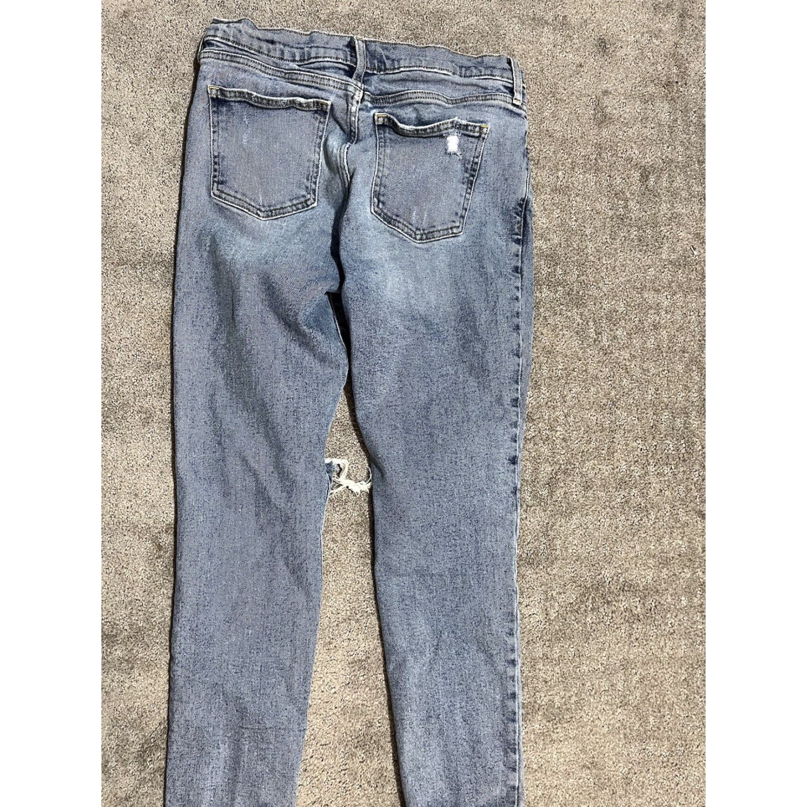 Gap GAP Jeans Womens 30 Regular Dark Blue Stretch Denim Skinny Tapered Distressed Size 30" / US 8 / IT 44 - 3 Thumbnail