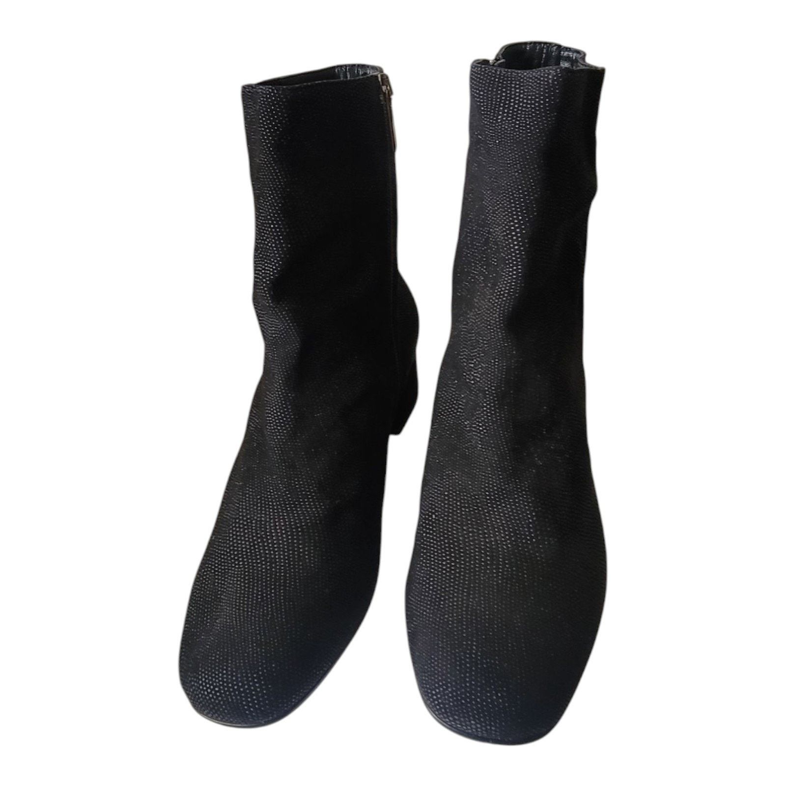 Aquatalia Aquatalia Black Sparkle Leather Ankle Side Zip Boot Size 8.5 Size US 8.5 / IT 38.5 - 5 Thumbnail