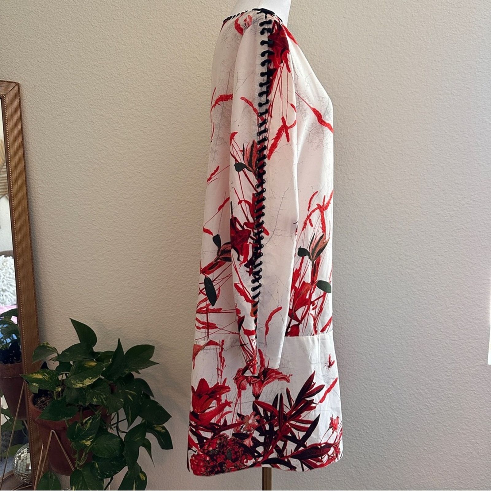 Just Cavalli JUST CAVALLI Printed Side Lace Asymmetrical Dress Red S Size S / US 4 / IT 40 - 5 Thumbnail