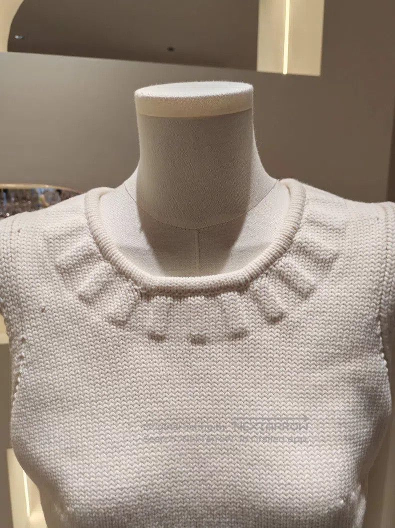 Fendi Fendi Off-white Knit Sleeveless Open Back Dress Size S / US 4 / IT 40 - 3 Thumbnail
