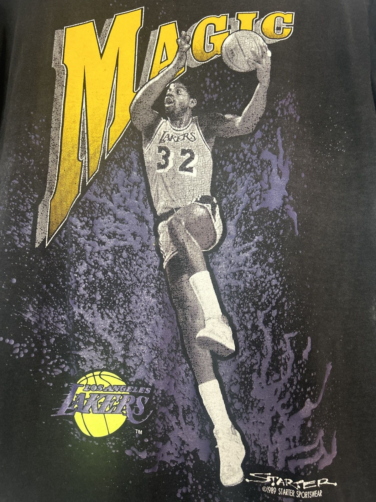 Starter 1989 Starter Magic Johnson Los Angelas Lakers Tee Size US M / EU 48-50 / 2 - 2 Thumbnail