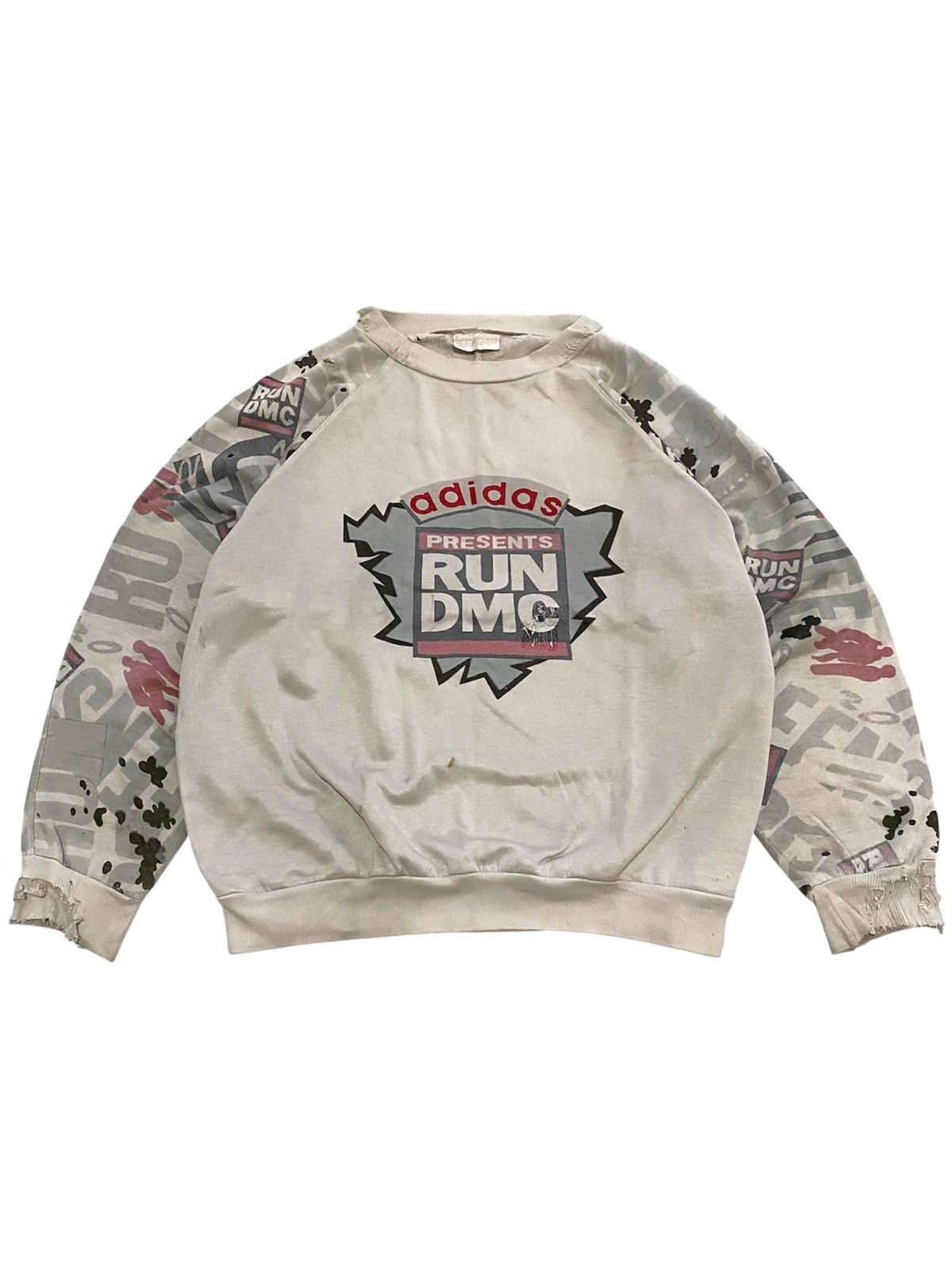 Adidas Run Dmc Vintage True Vintage 80s Adidas RUN DMC Hollis Crew Sweatshirt Grailed