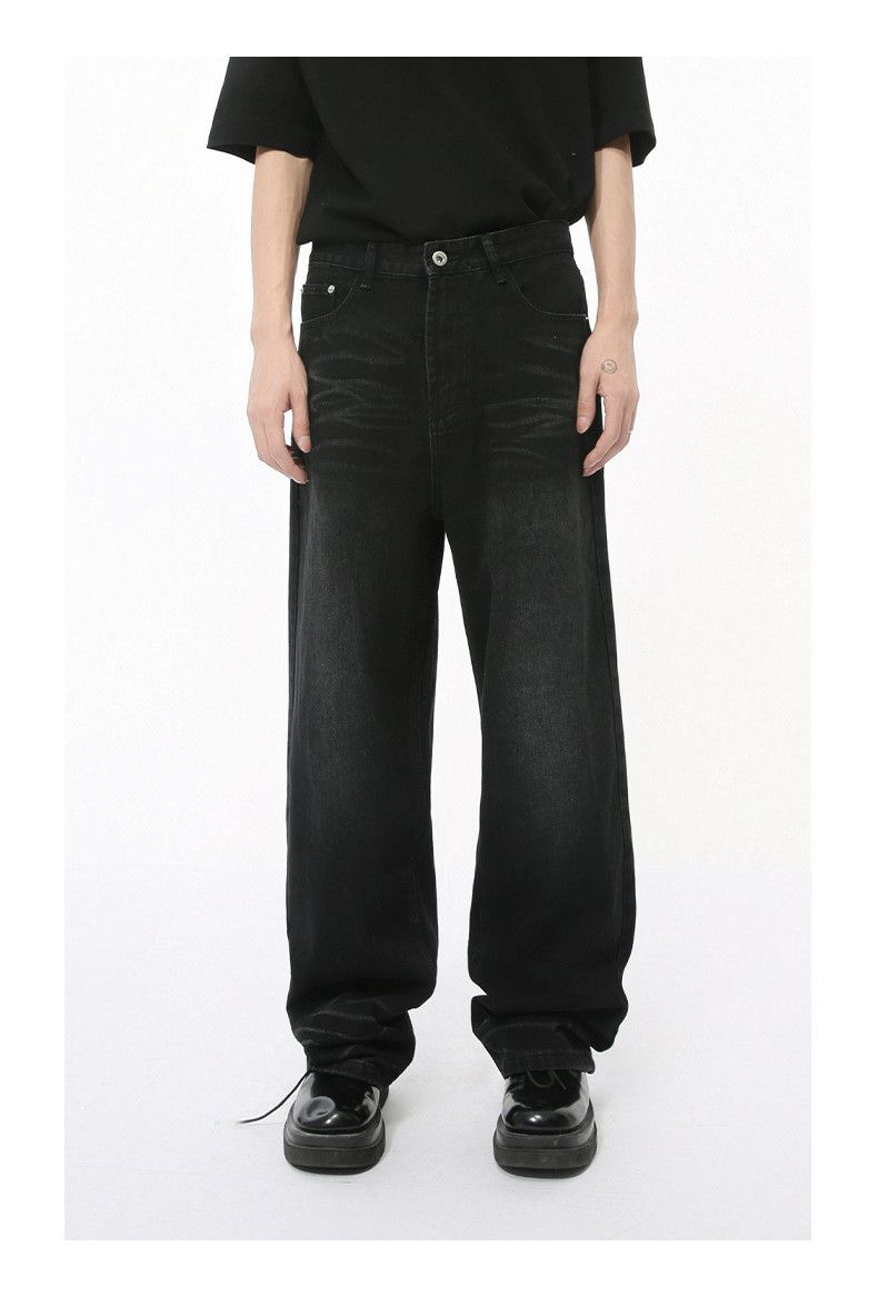Japanese Brand × Jean Street retro scratched design distressed loose jeans Size US 32 / EU 48 - 1 Thumbnail