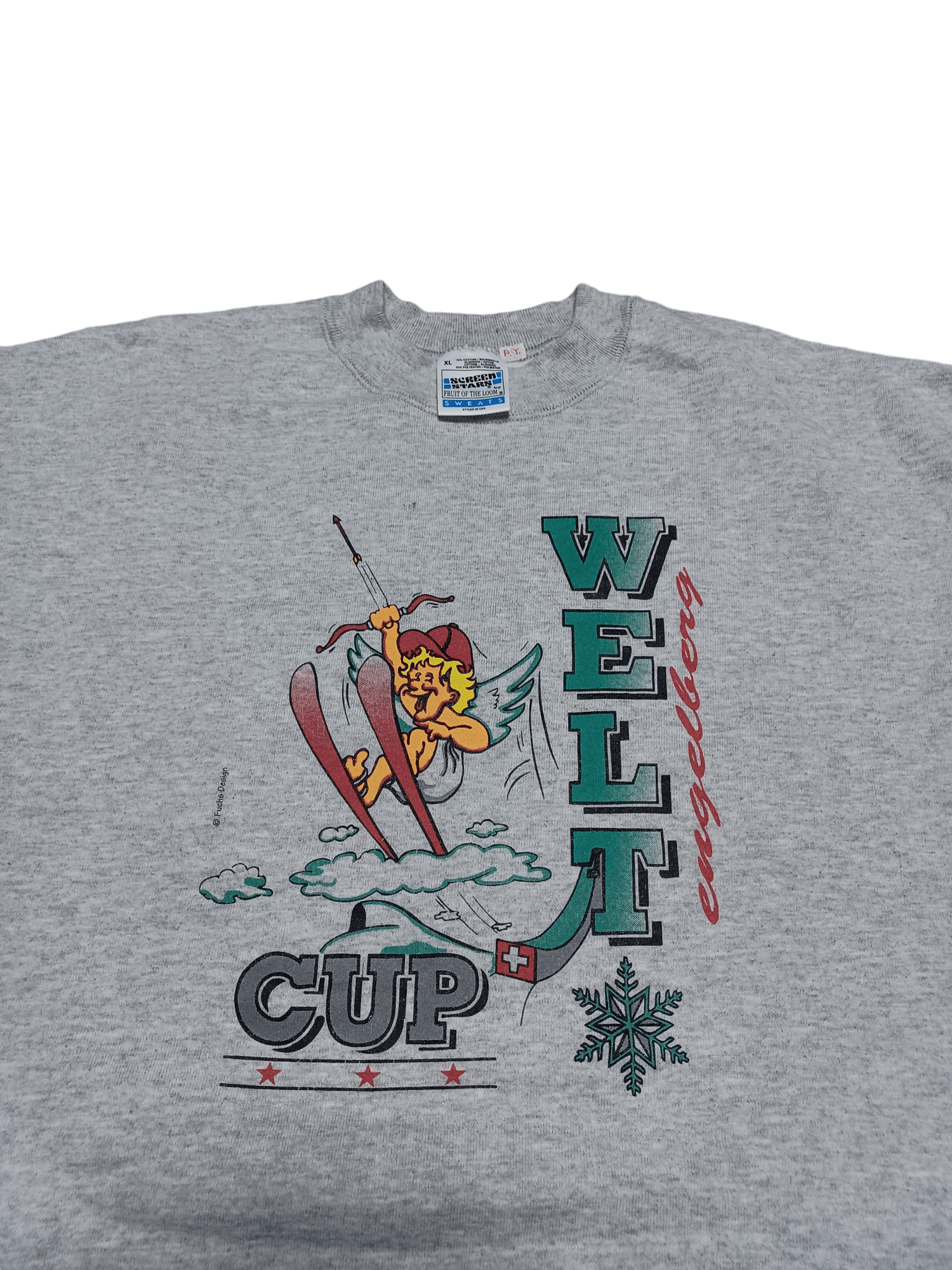 Fruit Of The Loom ENGELBERG WORLD CUP VINTAGE SCREEN STARS 90S SWEATSHIRT Size US XL / EU 56 / 4 - 2 Thumbnail