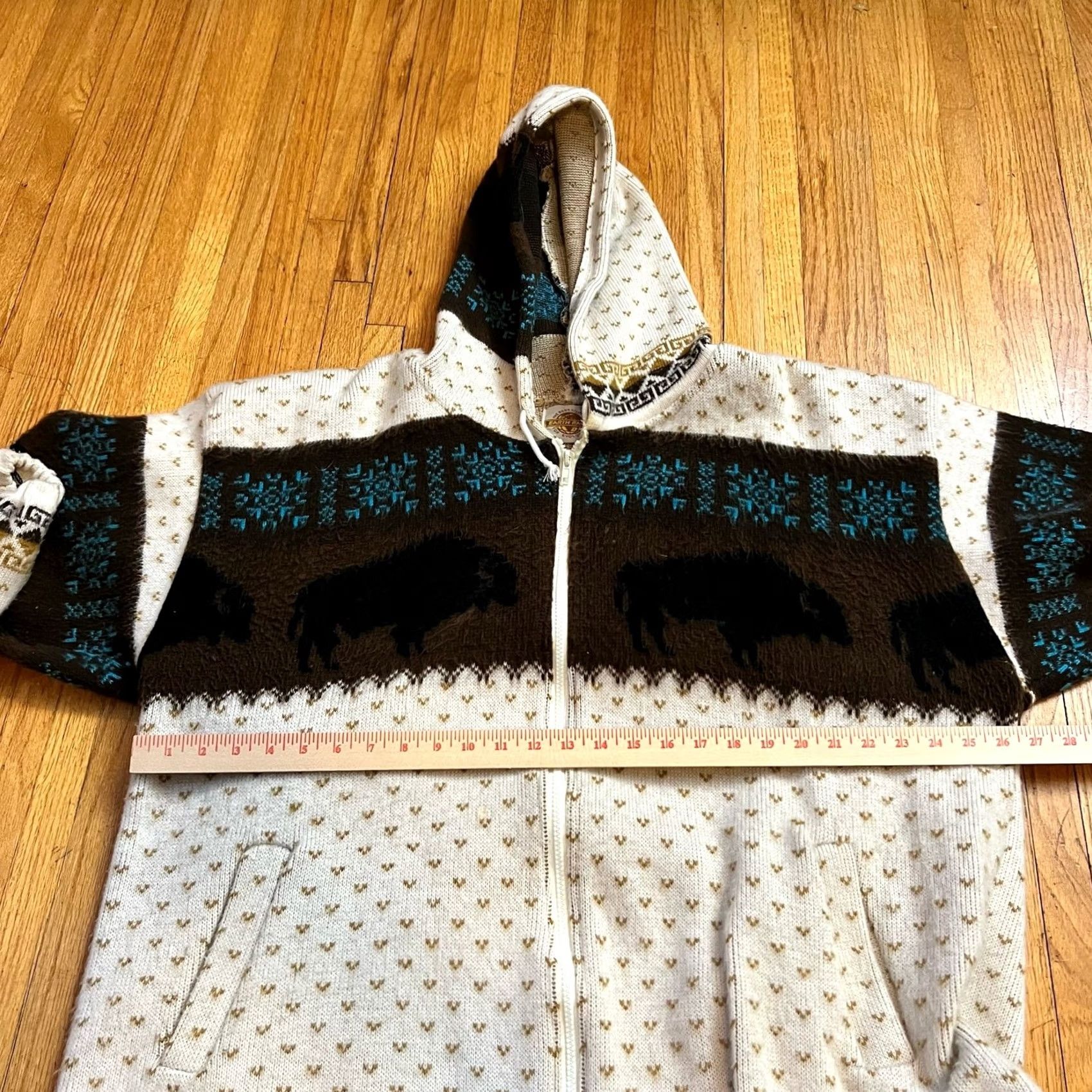 Vintage VINTAGE Earth Ragz Wool Buffalo Zip Up Hoodie Navaho Aztec Coat Overcoat XL Mens Brown Size US XL / EU 56 / 4 - 6 Thumbnail