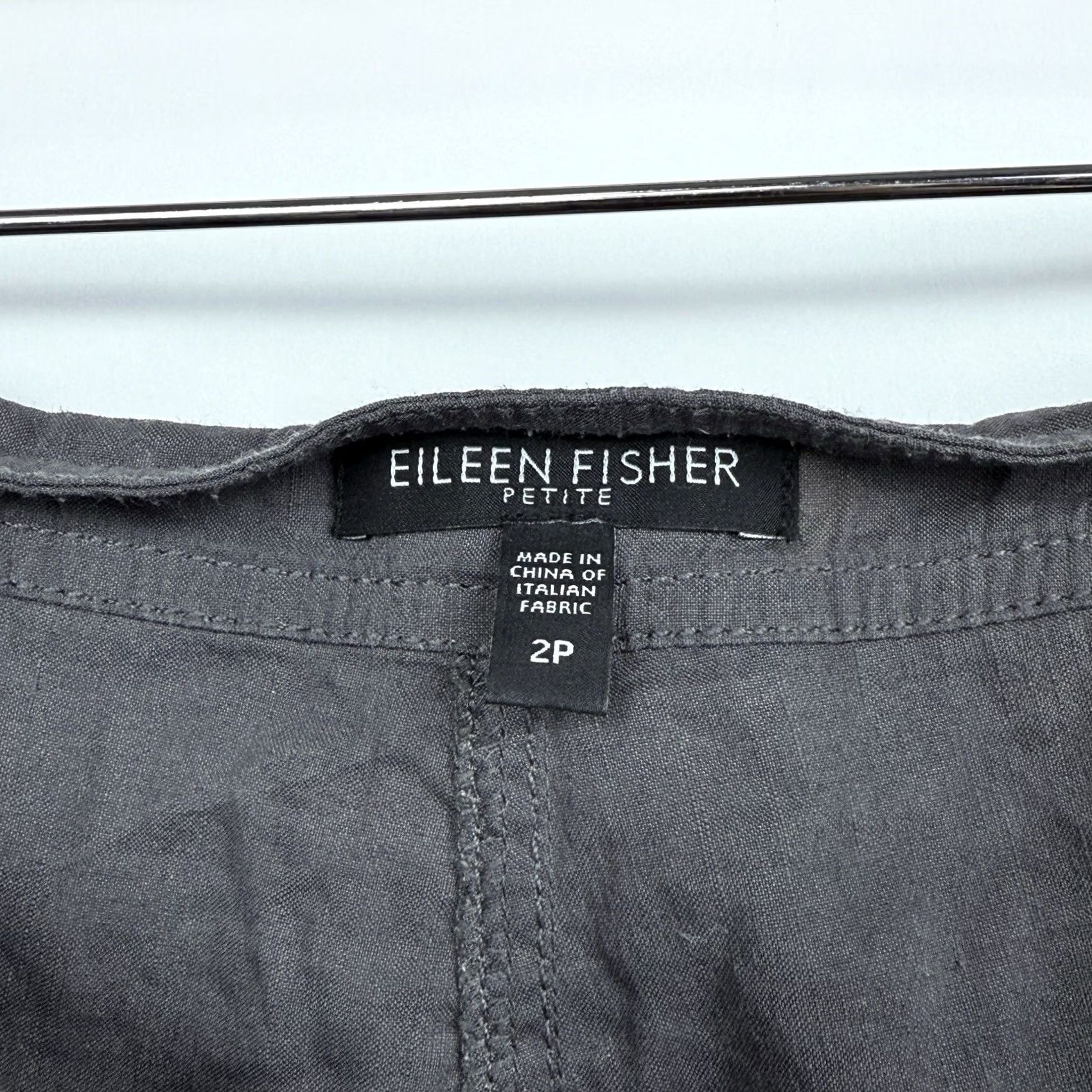 Eileen Fisher VINTAGE Eileen Fisher Pants Ladies City Straight Leg 27x28 Gray Linen Viscose Blend 2P Petite Size 26" / US 2 / IT 38 - 4 Thumbnail