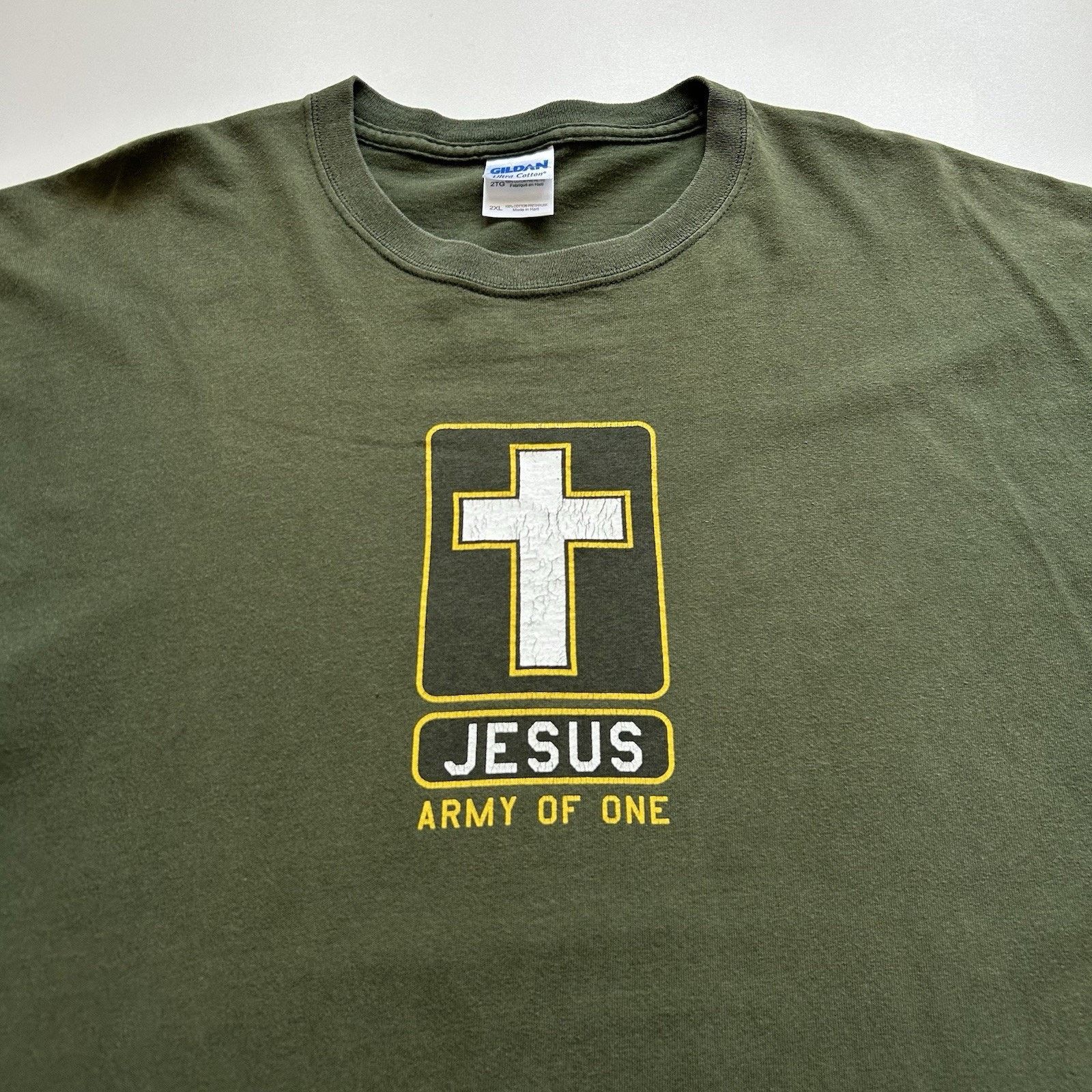 Gildan Vintage Jesus T Shirt XXL Y2K Army Of One Military Parody Size US XXL / EU 58 / 5 - 2 Thumbnail