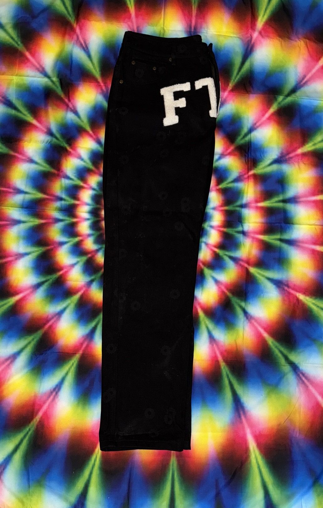 Fuck The Population FTP Bullet Hole All Over Print Denim Pants Size US 36 / EU 52 - 1 Thumbnail