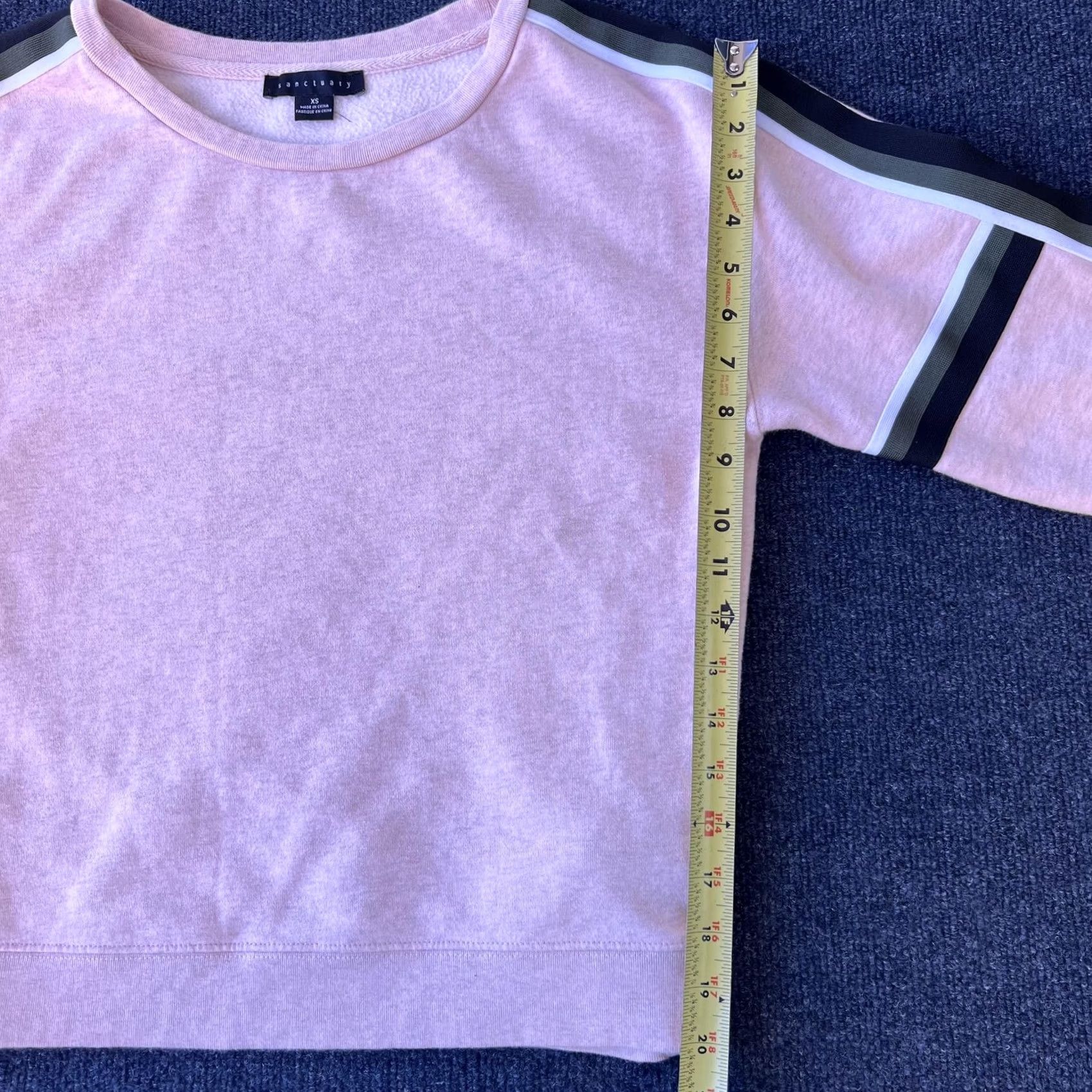 Sanctuary VINTAGE? (No) Sanctuary Sweatshirt Womens XS Pink Crewneck Stripe Sleeve Athleisure Pullover Size XS / US 0-2 / IT 36-38 - 5 Thumbnail