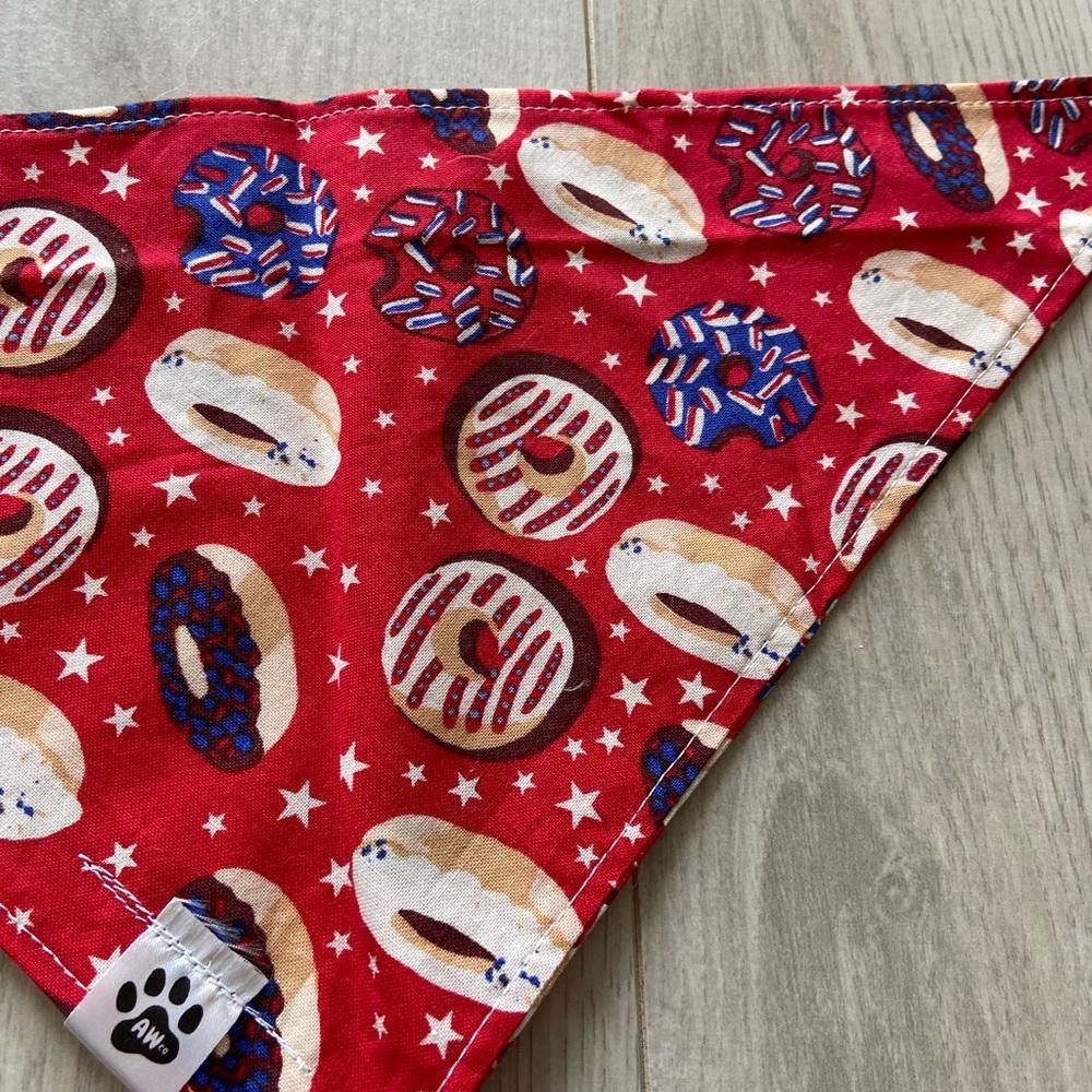 Designer Paw Red Donut Dog Bandana Size ONE SIZE - 4 Thumbnail