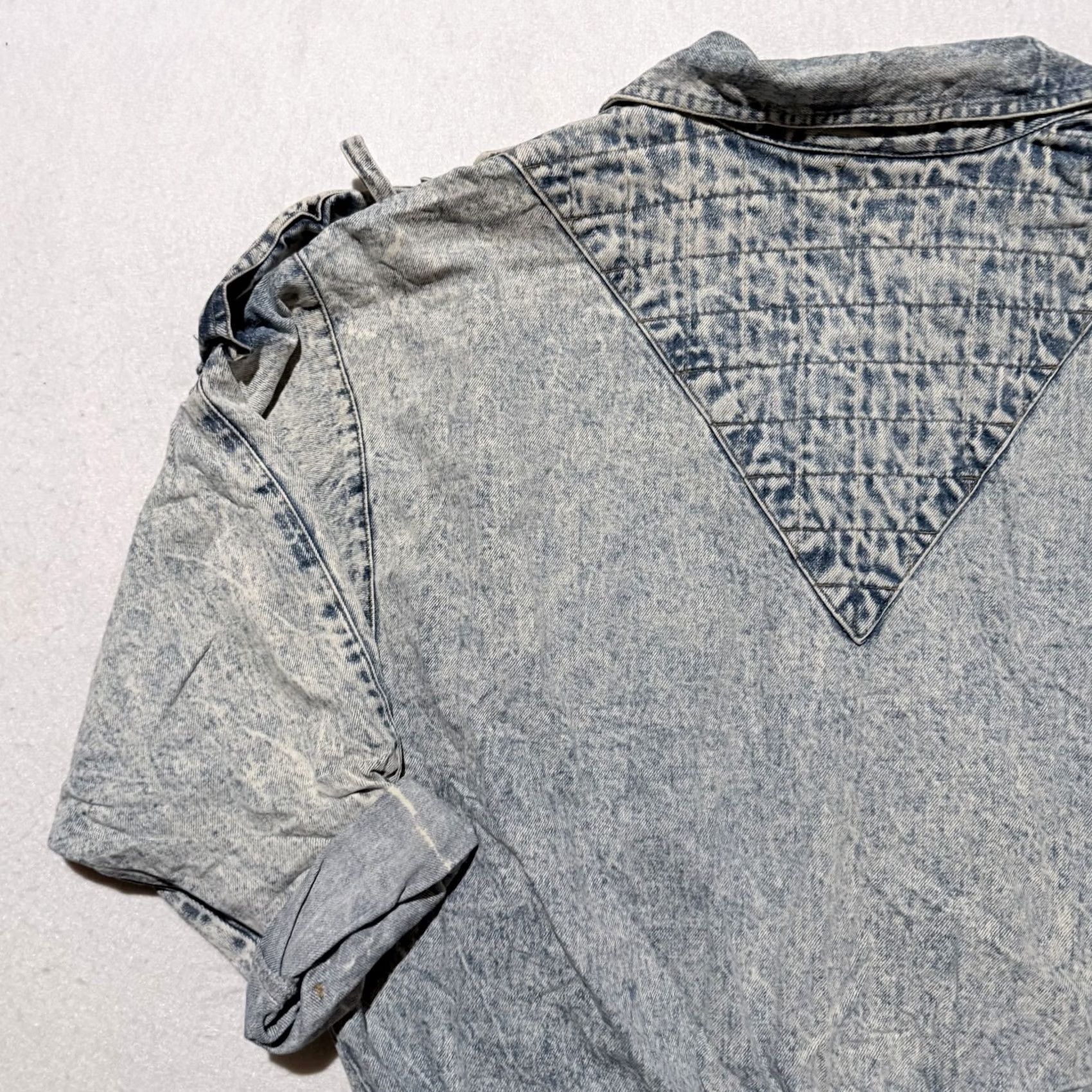 X-LARGE VINTAGE Boyco Jacket Women Blue Acid Wash Denim Tie Elastic Waist Retro - Large Denim Jacket Woman Blue Acid Wash Retro Tie Elastic Waist Large Size L / US 10 / IT 46 - 5 Thumbnail