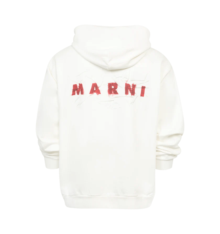 Marni o1h1sh11224 Hooded Sweatshirt in White Size US M / EU 48-50 / 2 - 2 Thumbnail