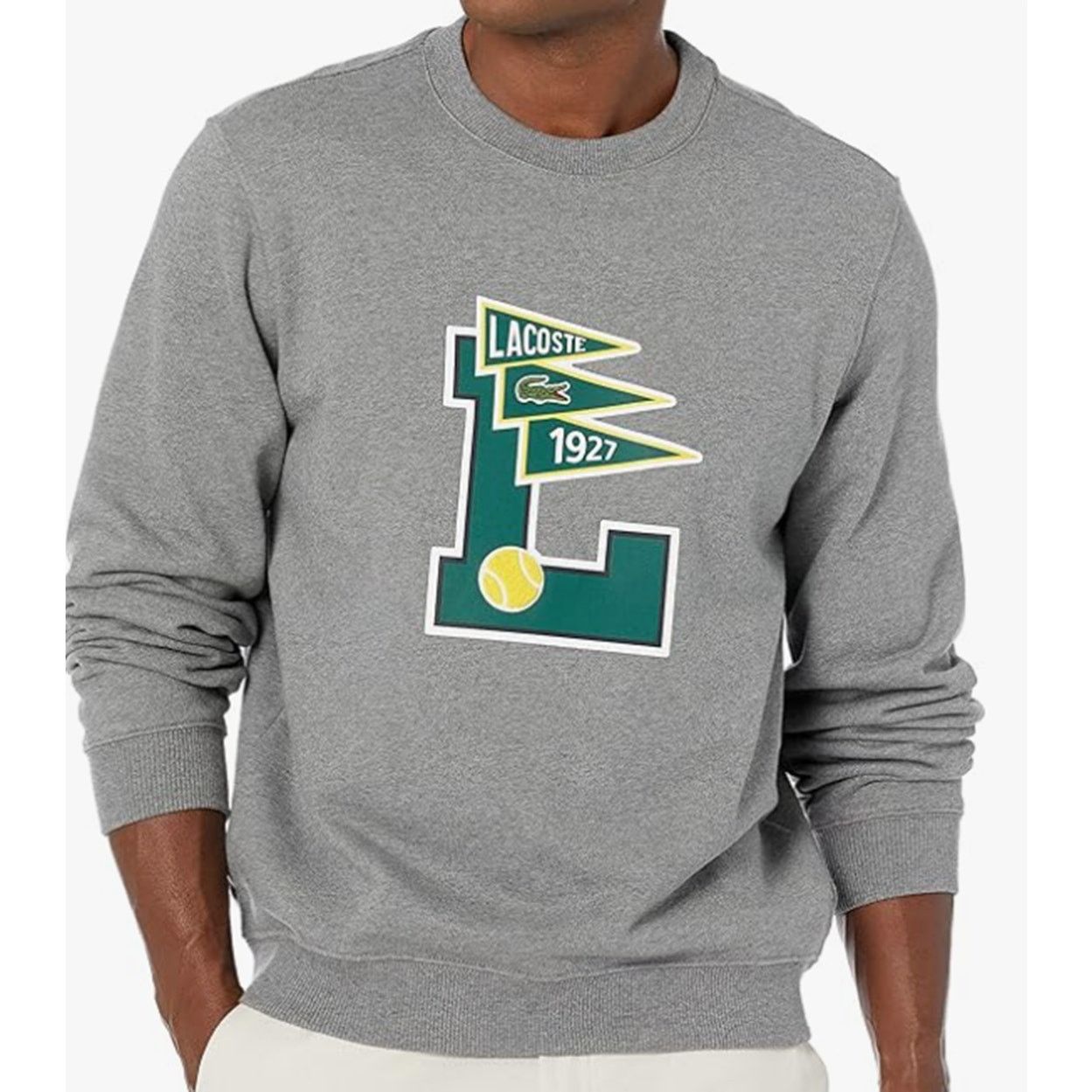 Lacoste Lacoste Men's Long Sleeve Varsity L Crewneck Sweatshirt 4XL Size US XL / EU 56 / 4 - 1 Thumbnail