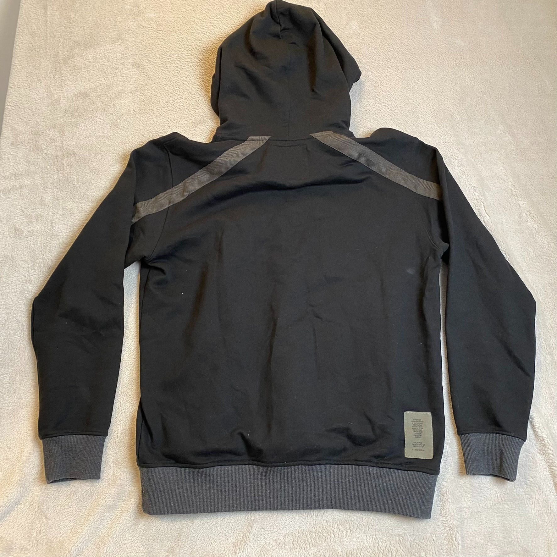 G-Star G-Star Raw Mens Black Hoodie Large With Grey Stripes & Text Size US L / EU 52-54 / 3 - 11 Thumbnail