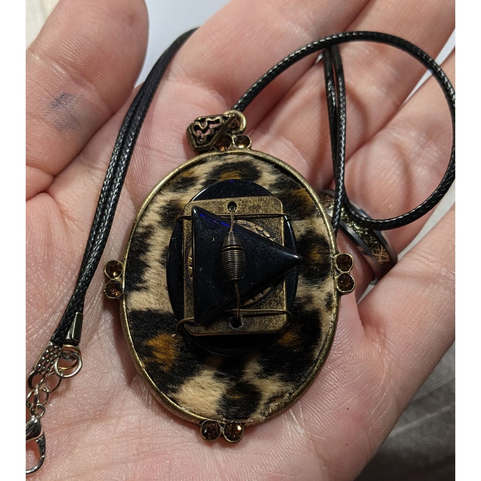 Other Handmade 80s Animal Print Abstract Pendant Necklace Size ONE SIZE - 3 Thumbnail