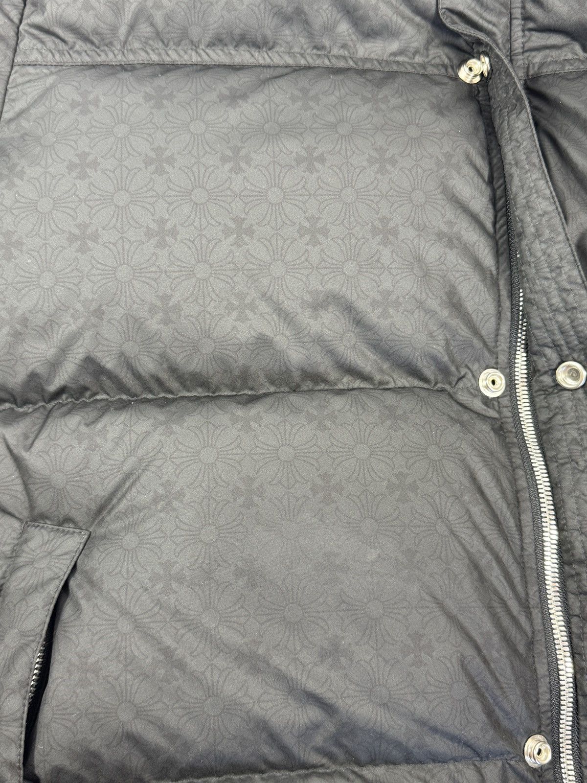 Chrome Hearts LOGO PRINT PUFFER JACKET WITH SILVER BUTTONS Size US XL / EU 56 / 4 - 11 Thumbnail