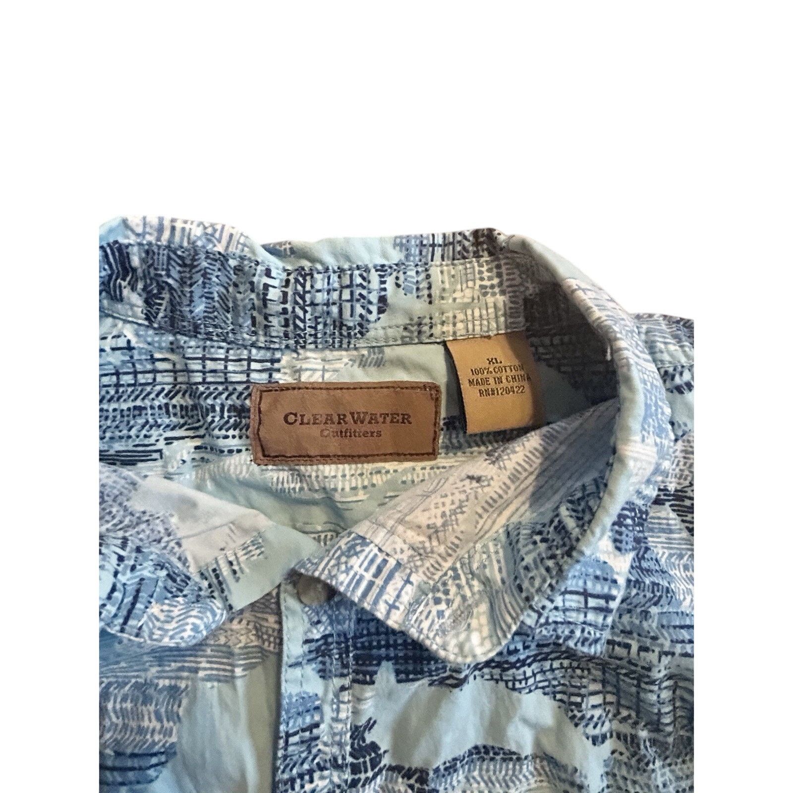 Clearwater Outfitters Clearwater Outfitters Shirt Mens XL SS Blue Marlin Cotton Size US XL / EU 56 / 4 - 3 Thumbnail