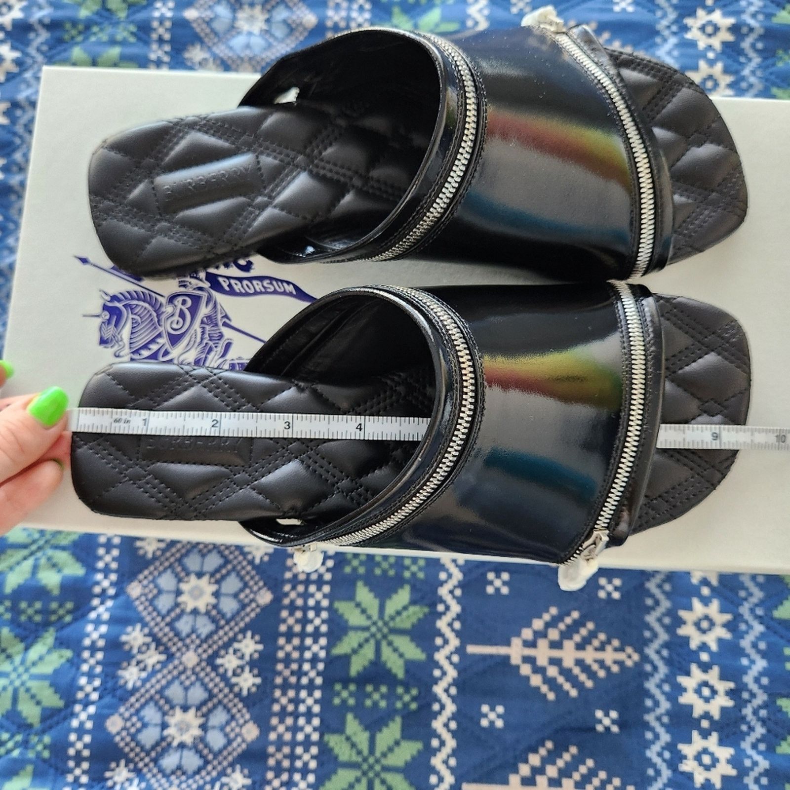 Burberry BURBERRY Leather Zip Sandals Black 37 Designer Quiet Luxury Size US 6 / IT 36 - 7 Thumbnail