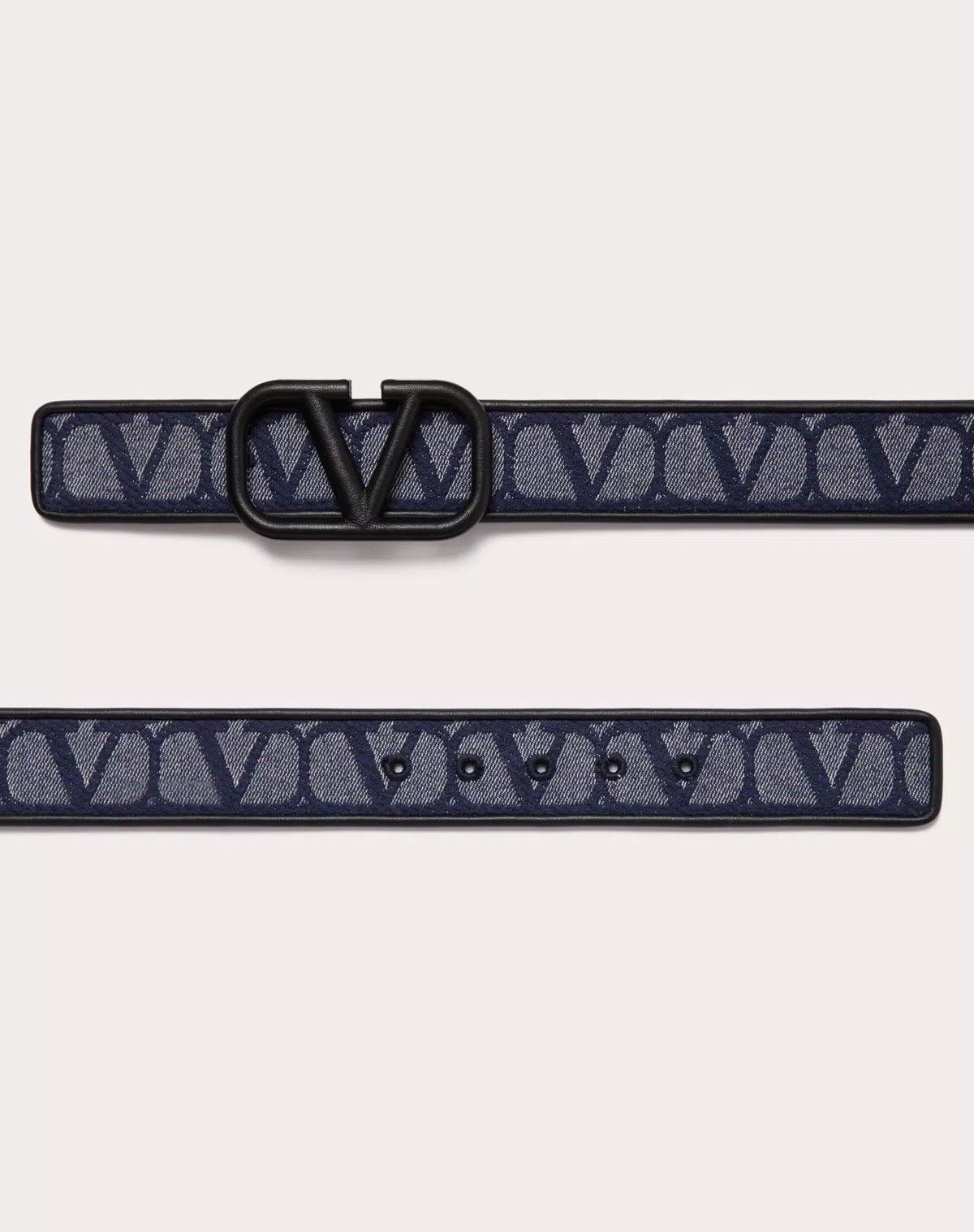 Valentino oc11z0625 Size:090/Denim Effect Belt in Black/Melange Size ONE SIZE - 3 Thumbnail