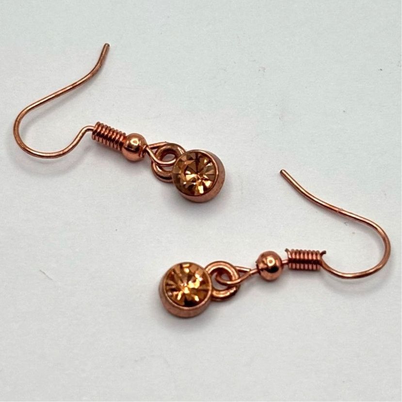 Other Rose Gold Crystal Earrings Size ONE SIZE - 3 Thumbnail